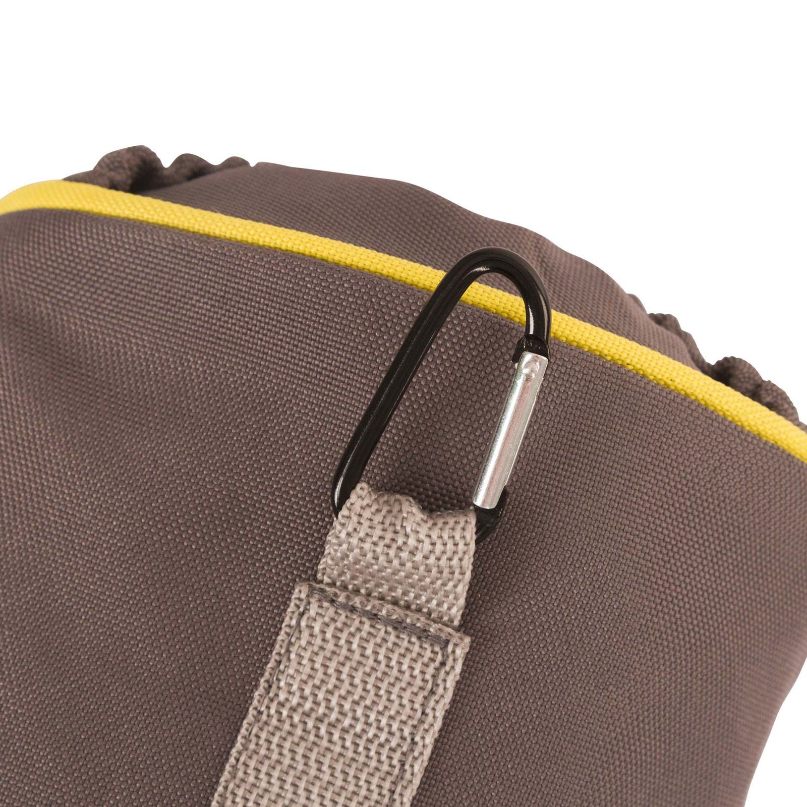 Kerbl Sacchetto porta snack PRO cane, grigio/giallo, 500 ml, dettaglio, chiusura