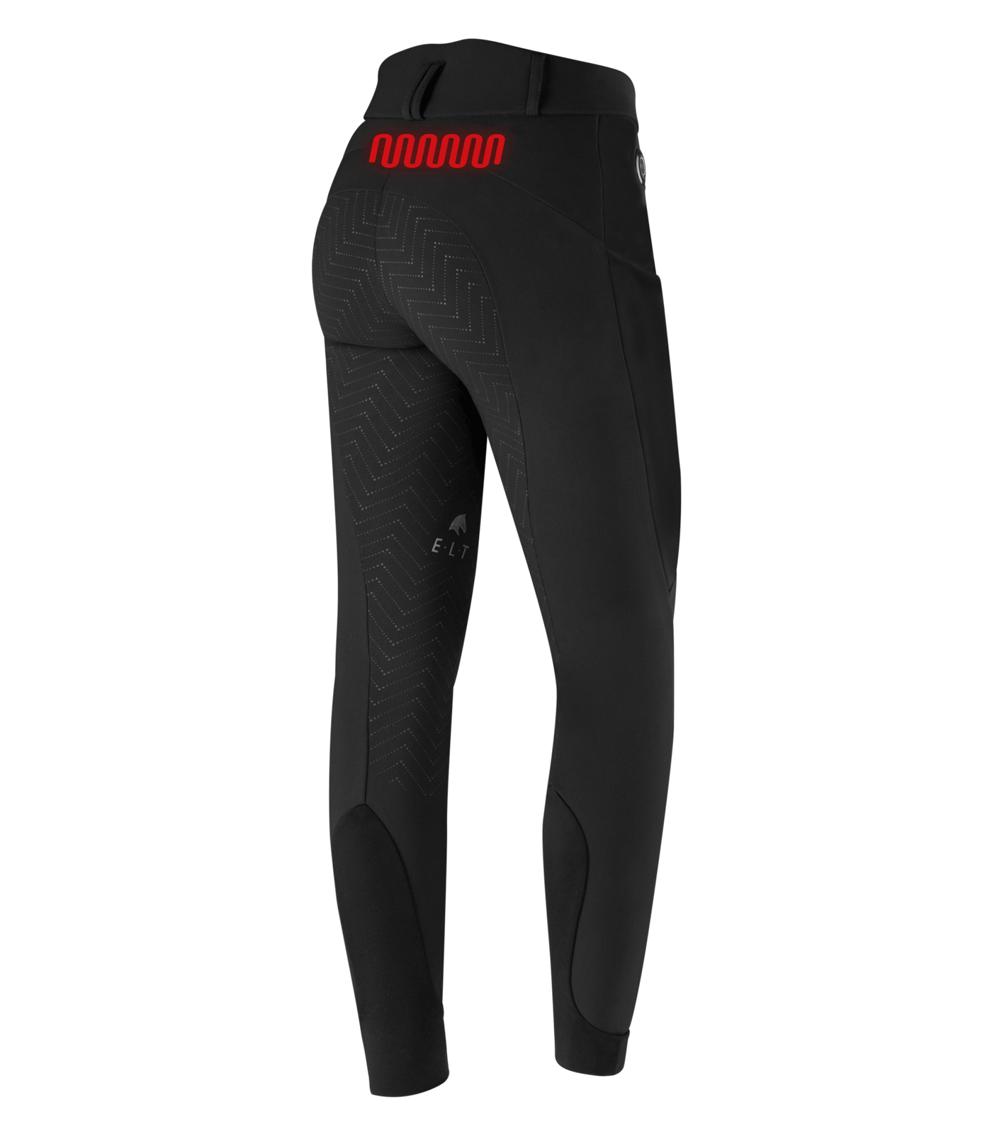 ELT Heated Riding Breeches Comfort Heat, black, Women's Winter Breeches, rear view