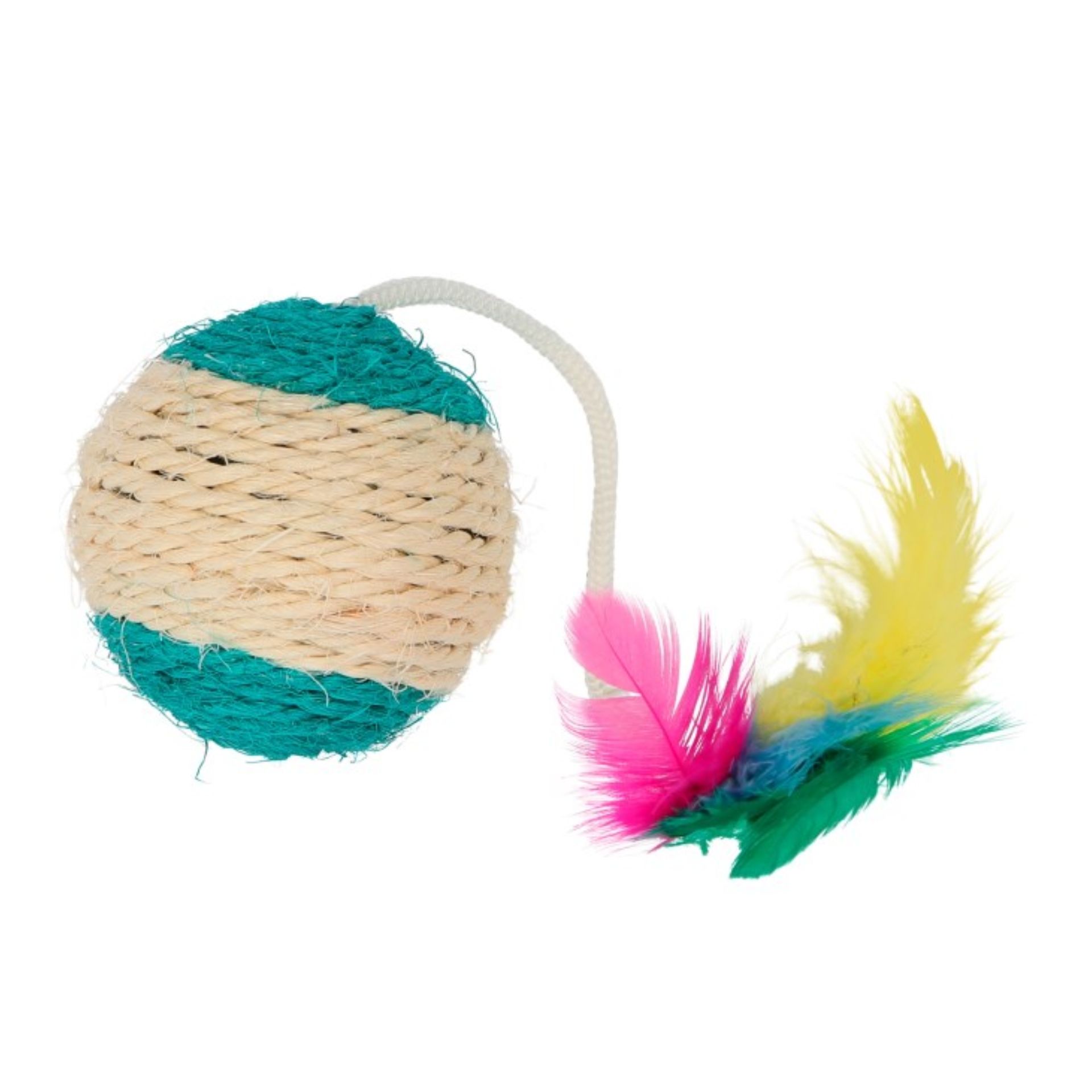 Kerbl Szizál Játéklabda Macskáknak Tollal és Csörgővel, 6 cm