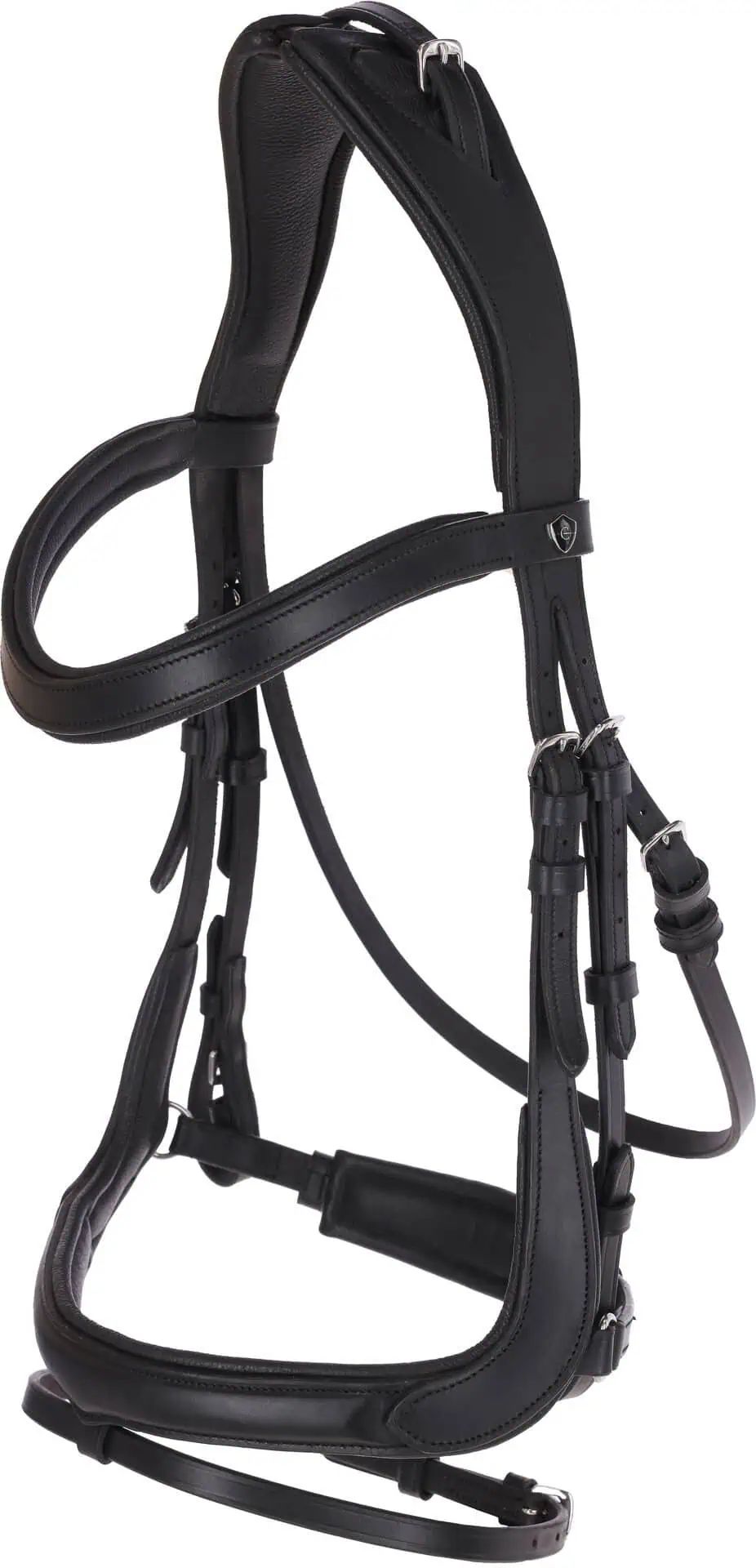Bride Covalliero Anatomic noire, sans mors, en cuir