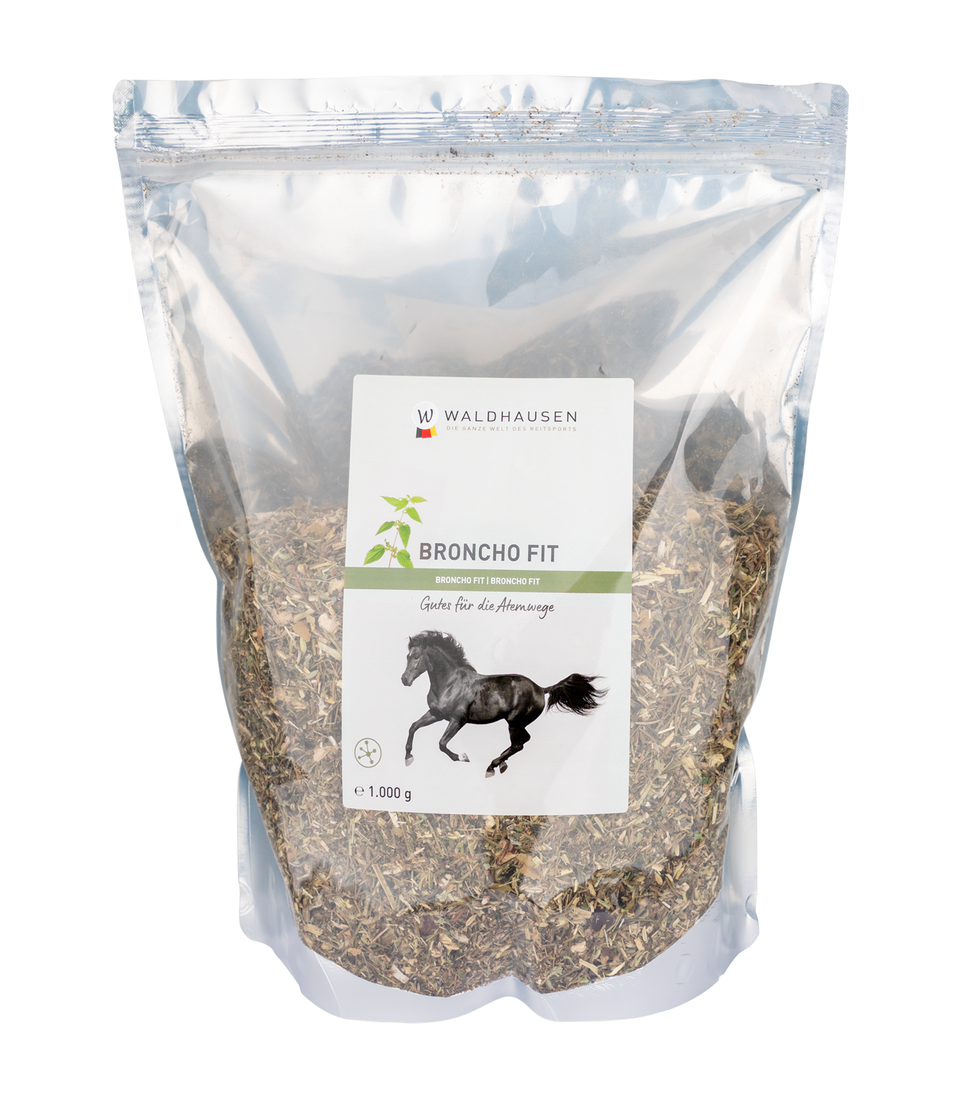 Waldhausen Broncho-Fit Kräutermischung für Pferde, 1 kg, Verpackung