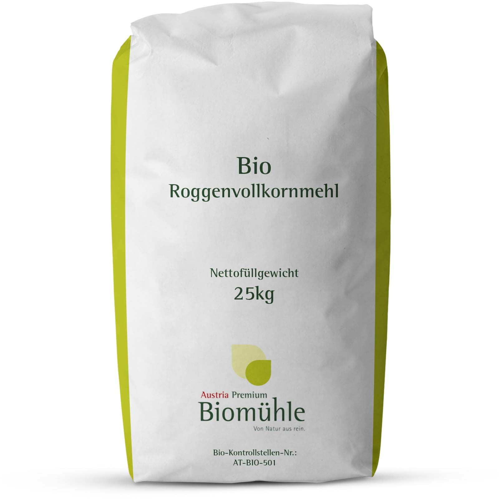 Haberfellner Organic Wholegrain Rye Flour 25 kg, packaging