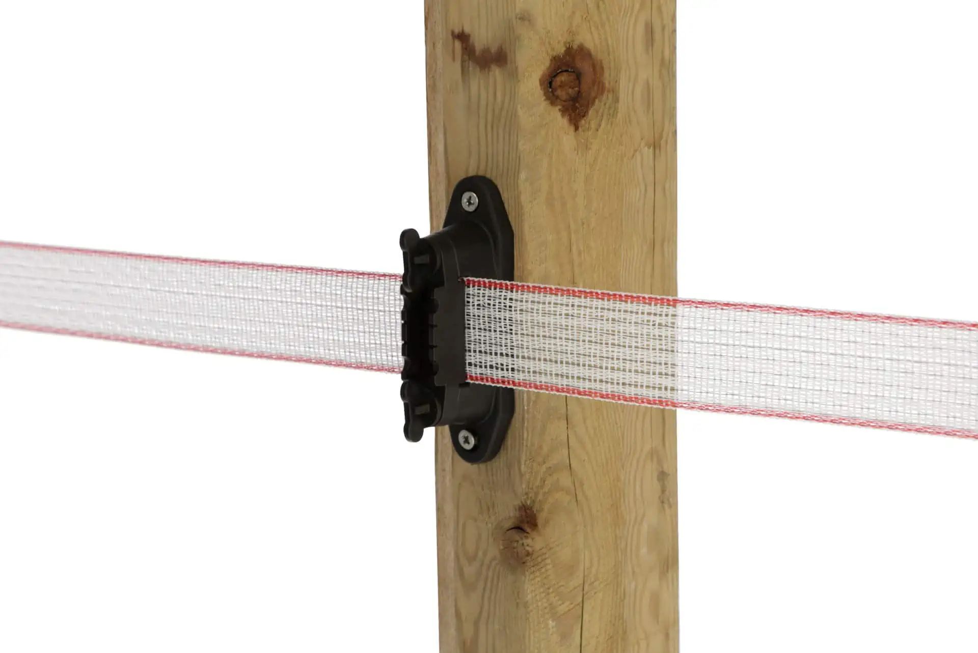 AKO Eckisolator, Streckenisolator Profi für 4cm-Band, 10 Stück, im Einsatz