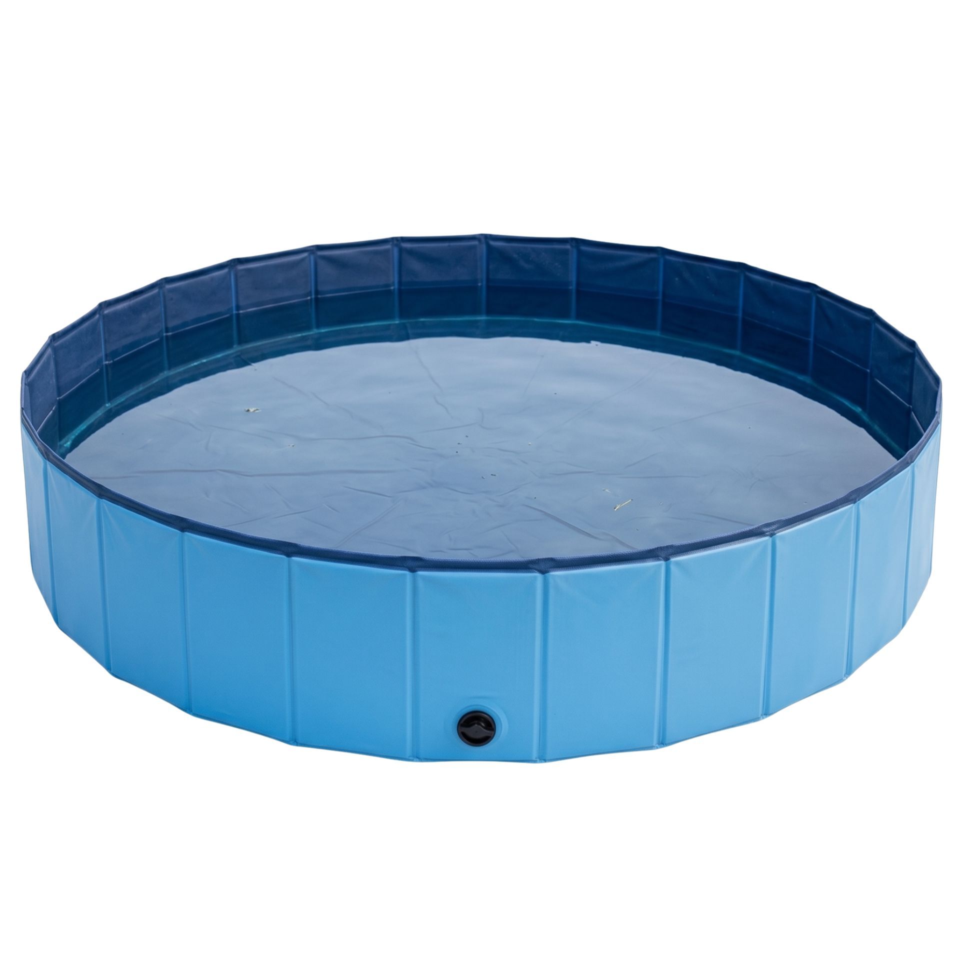 round pool, blue, above-ground, inflatable, water feature