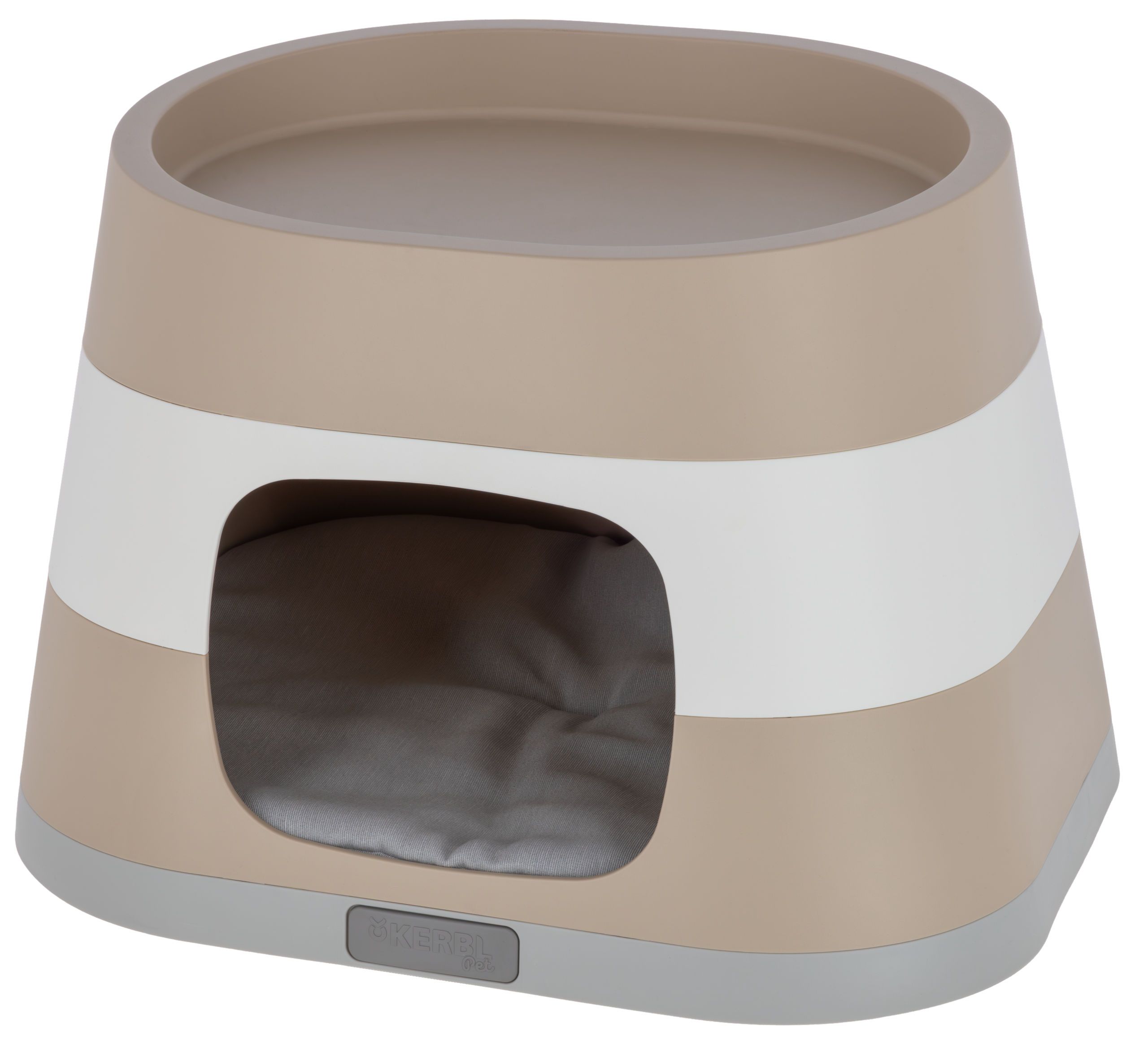Kerbl Bianca Cat Cave with Cushion, 58 x 38 x 35 cm, Grey-White