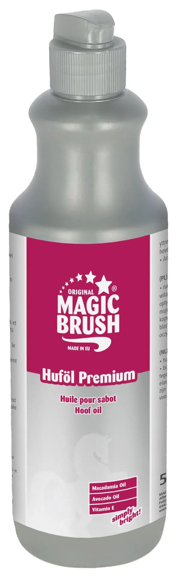 Kerbl MagicBrush ulei pentru copite galben cu pensulă, 425 ml