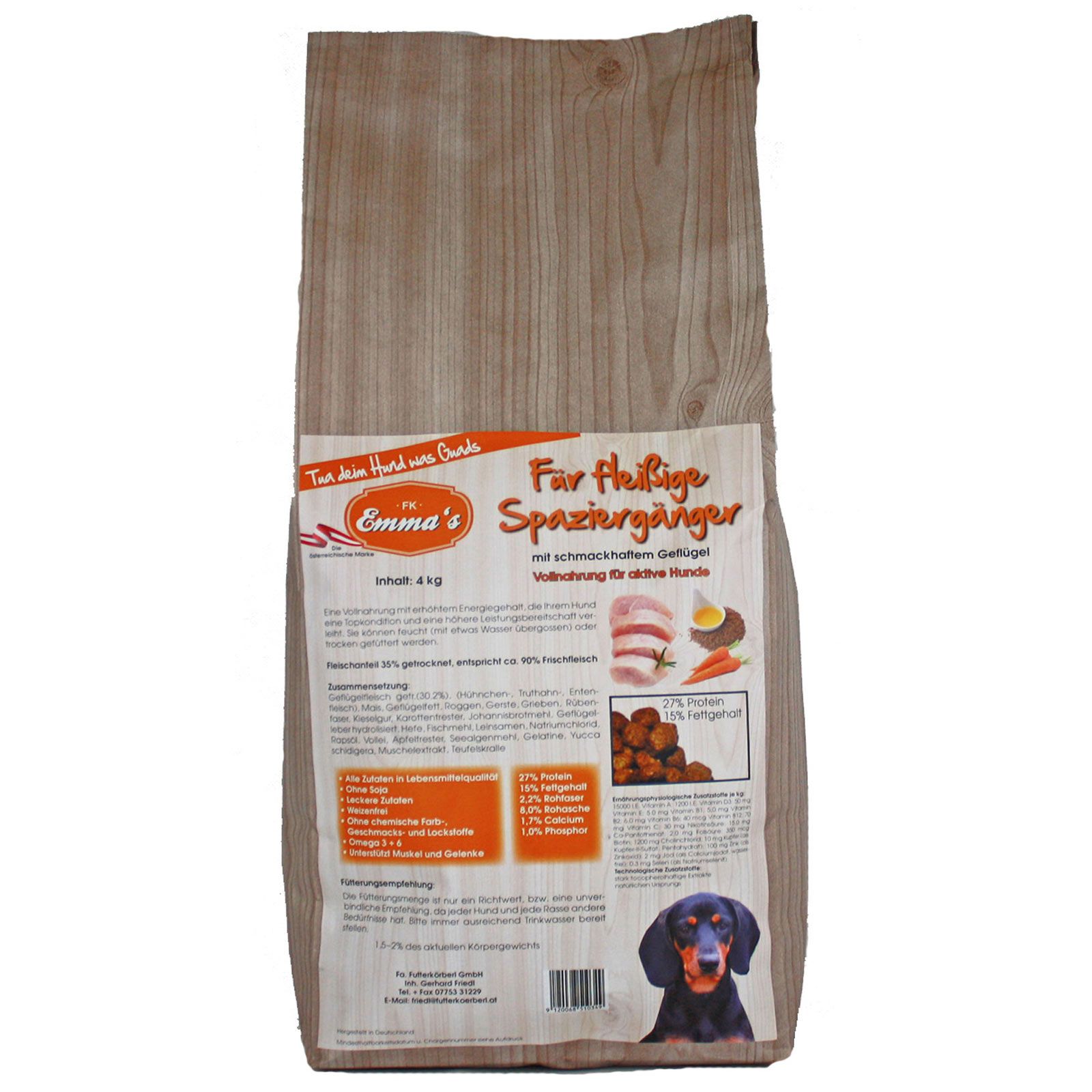 Emmas Aliments pour chiens pour les promeneurs Aliments secs 4 kg