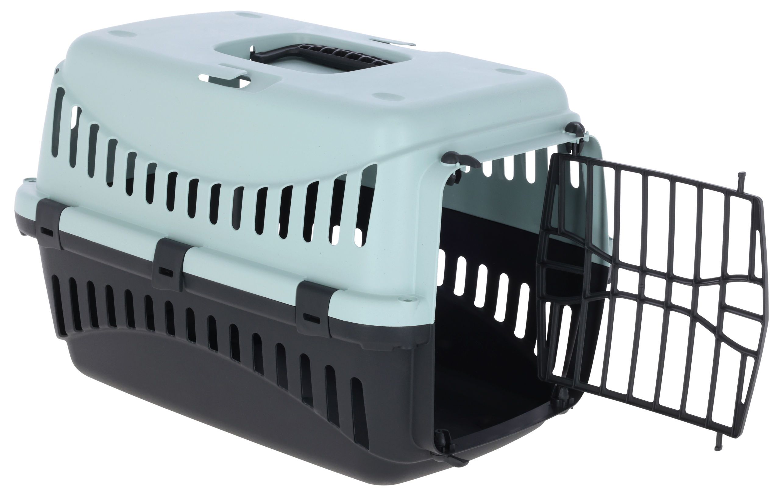 pet carrier, dog crate, carrying cage, vented, folding handle