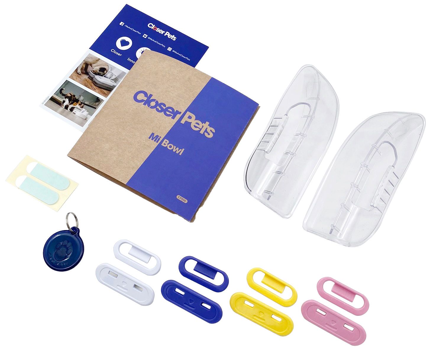 dog bowl, pet bowl set, training clips, clear guard, colorful straps