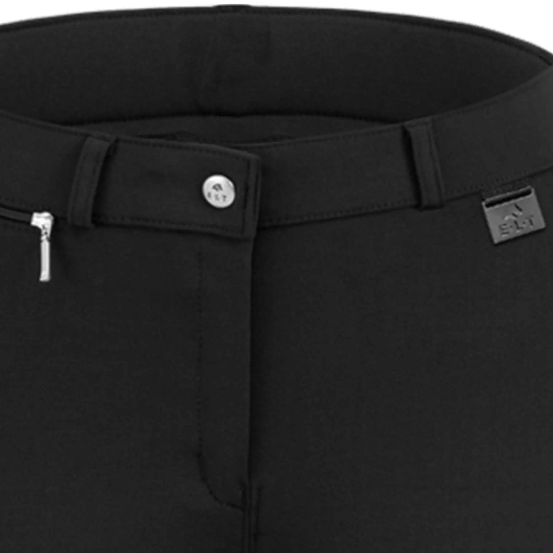 Pantalon d'équitation ELT Micro Genou Silicone, coupe classique, noir D40
