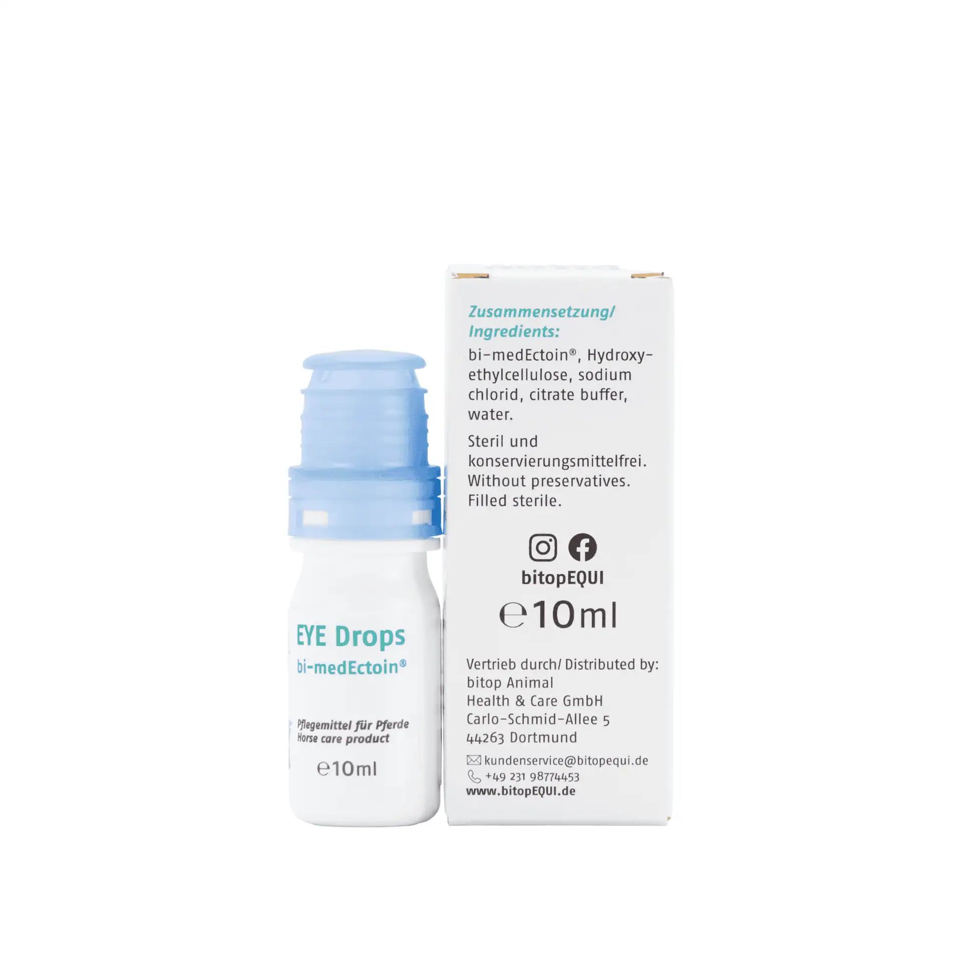 bitop Equi EYE Drops Picături Oftalmice pentru Cai, 10 ml, vedere din spate