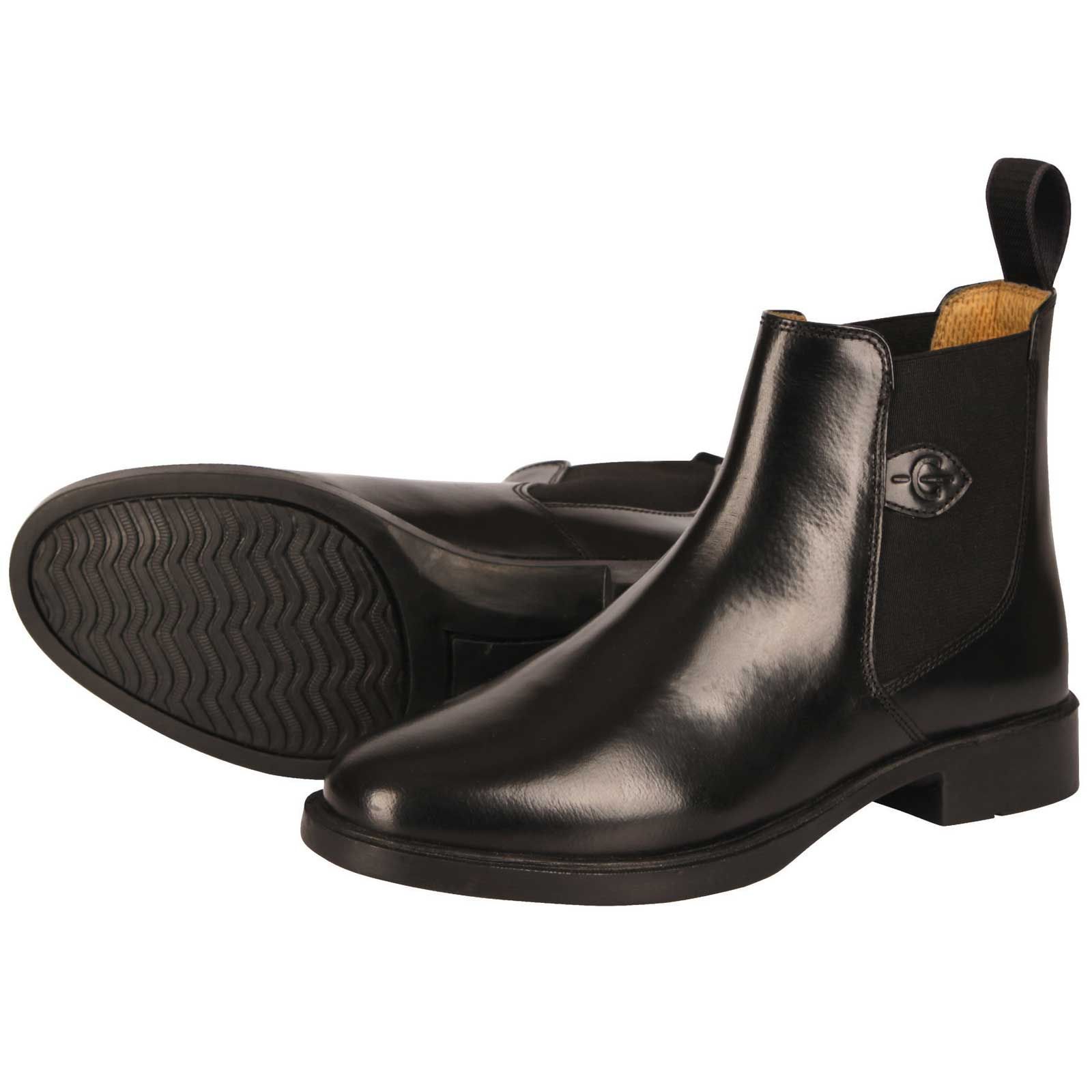 Covalliero Classic lovaglócsizma sima bőrből, gumibetéttel, fekete 42