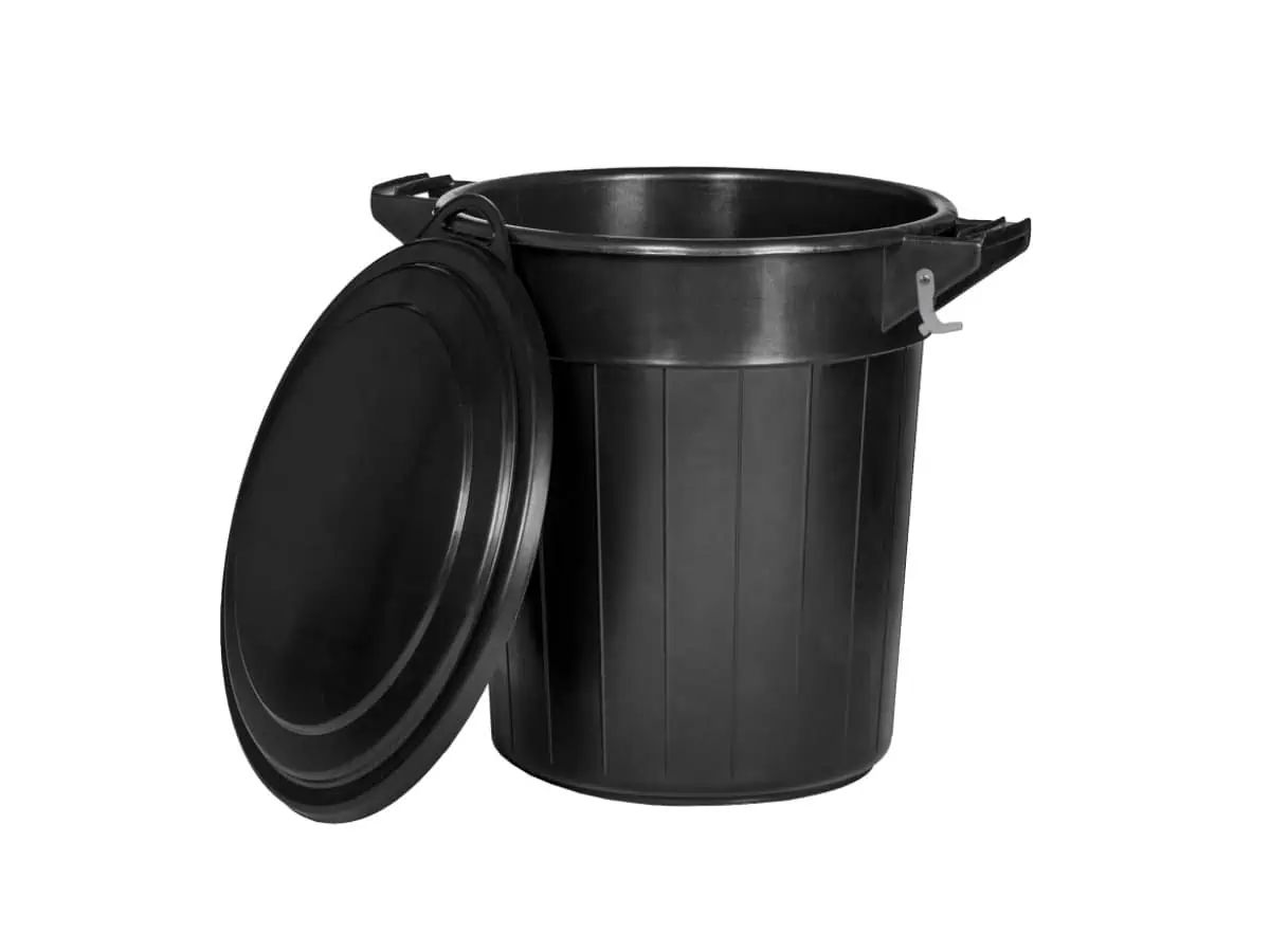 Futtertonne mit Deckel 80 Liter schwarz
