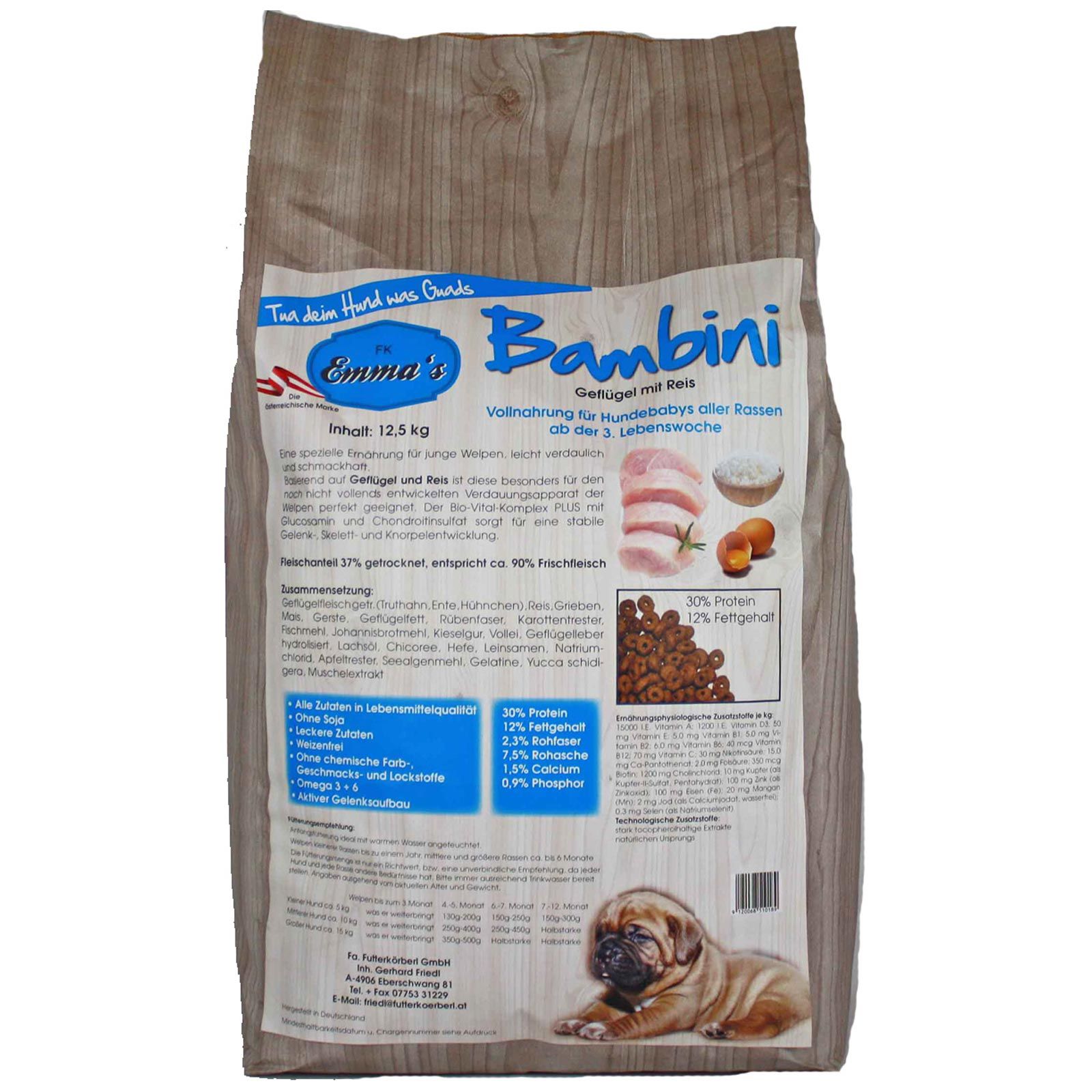 Emmas Aliments pour chiens Bambini pour chiots 12,5 kg