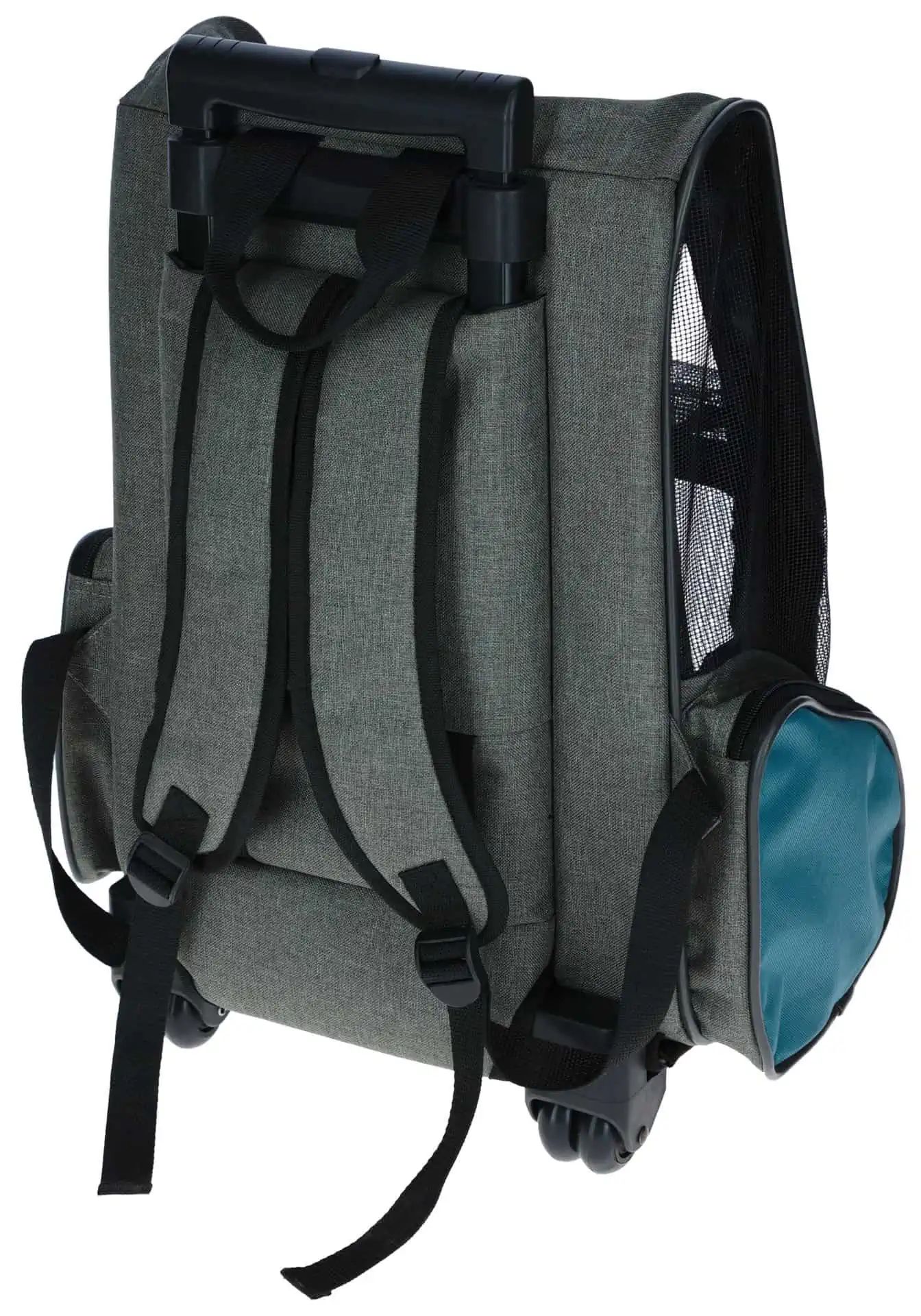 Kerbl Dog Trolley Vacation, grey/blue, 41 x 26 x 55/103 cm, rear view