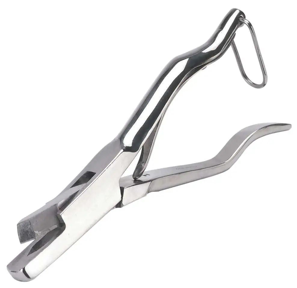 Pince à encocher Kerbl inoxydable format poche pour porcs, encoche en toit