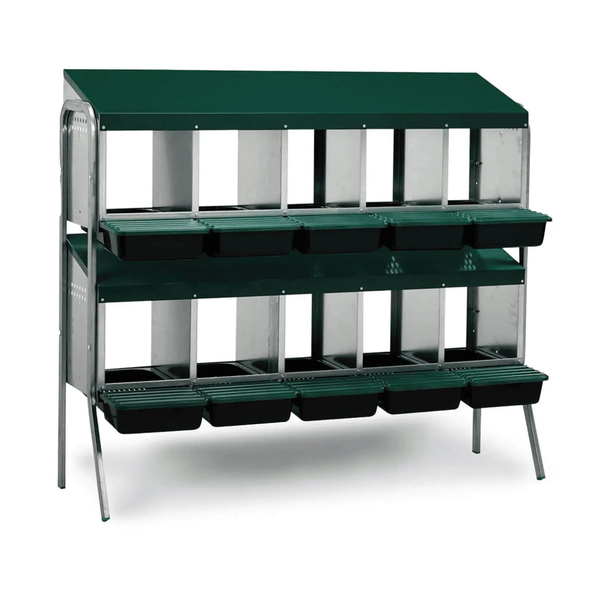 Agrarzone Stacked Laying Nest 10 Compartments Metal with Double Stand