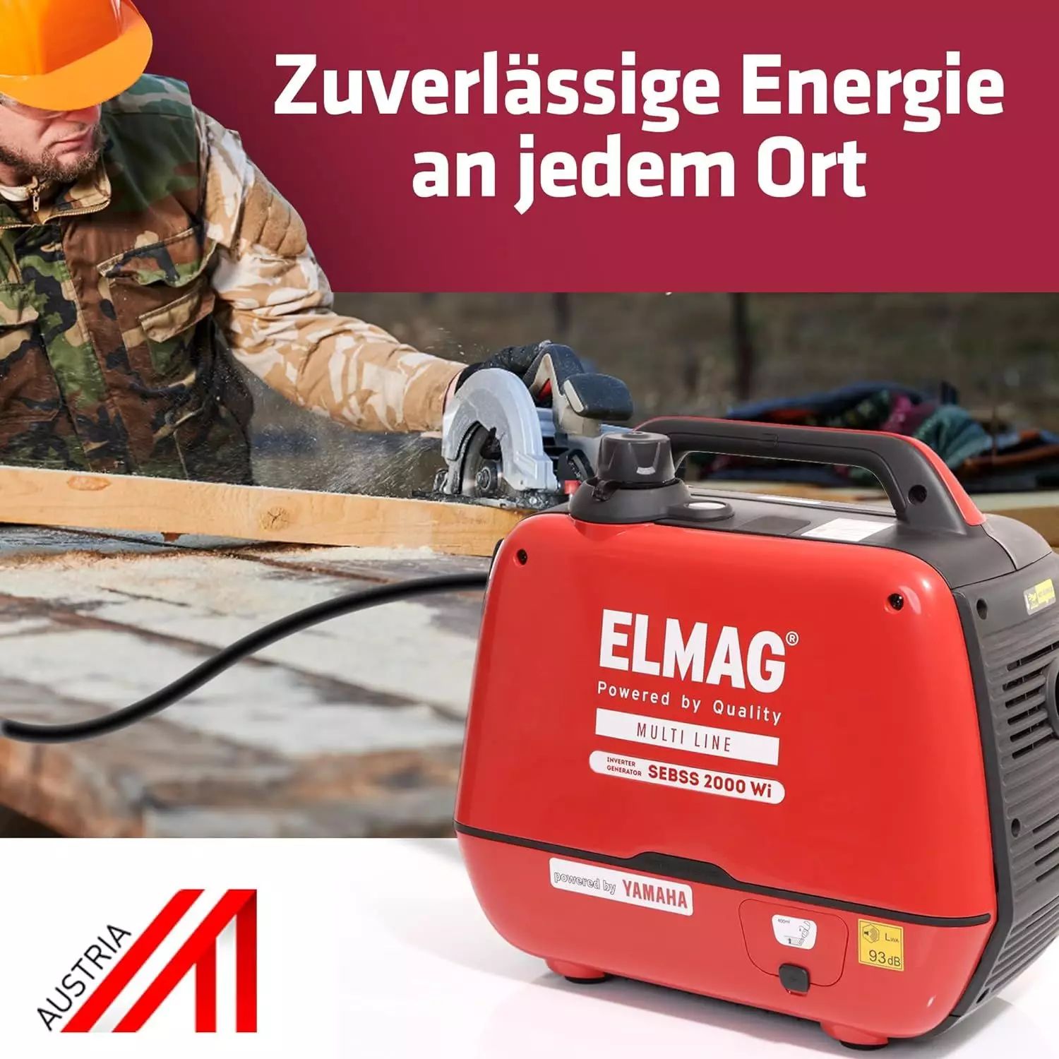 Elmag Generatore di corrente con inverter silenziato SEBSS 2000Wi, in uso