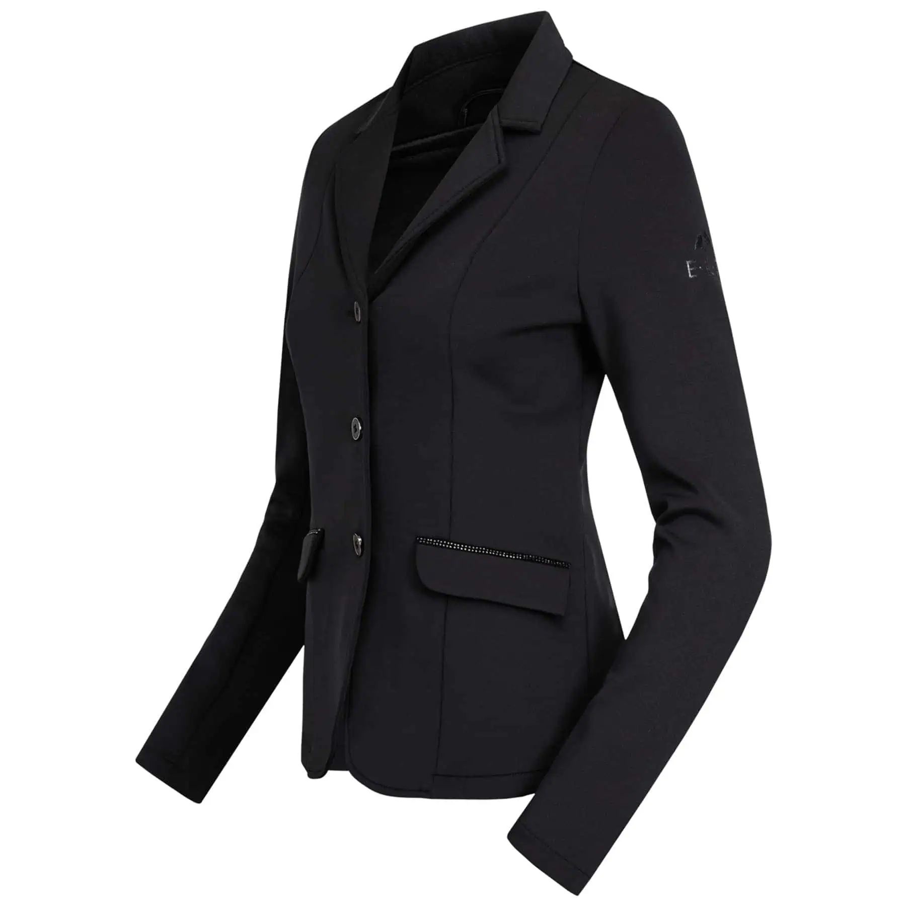 ELT Turnierjacket Lina Damen, taillierte Reitjacke mit Strasssteinen, schwarz, M