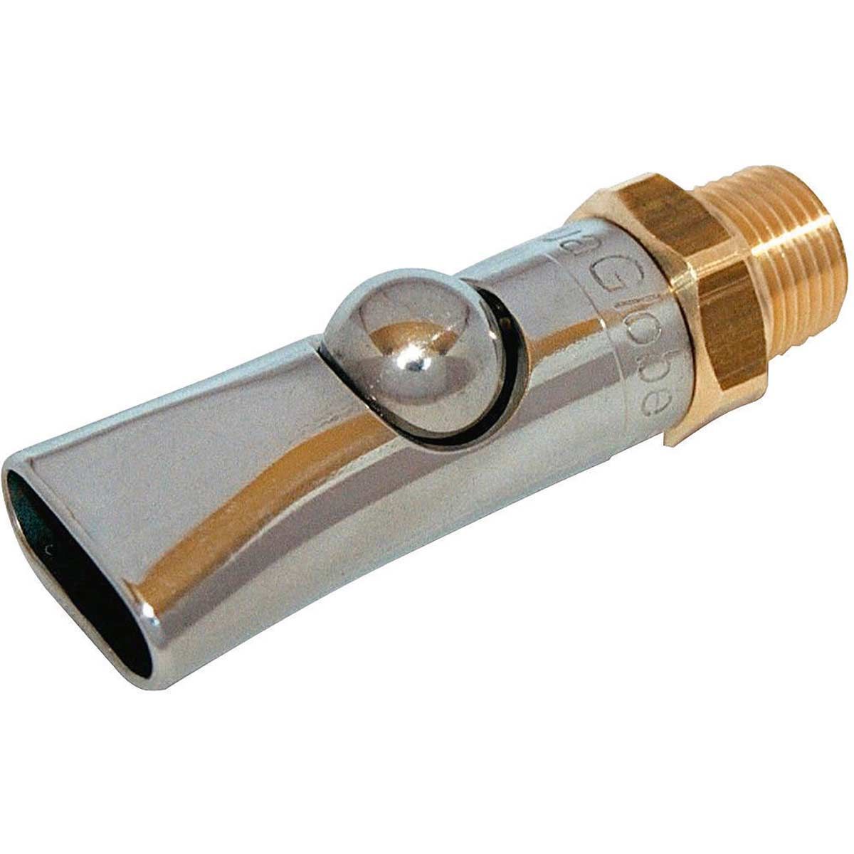 Kerbl Mamelon à bille AquaGlobe, inox avec filetage en laiton, haute pression, 97 mm 3/4" - 3/4" truies+bovins