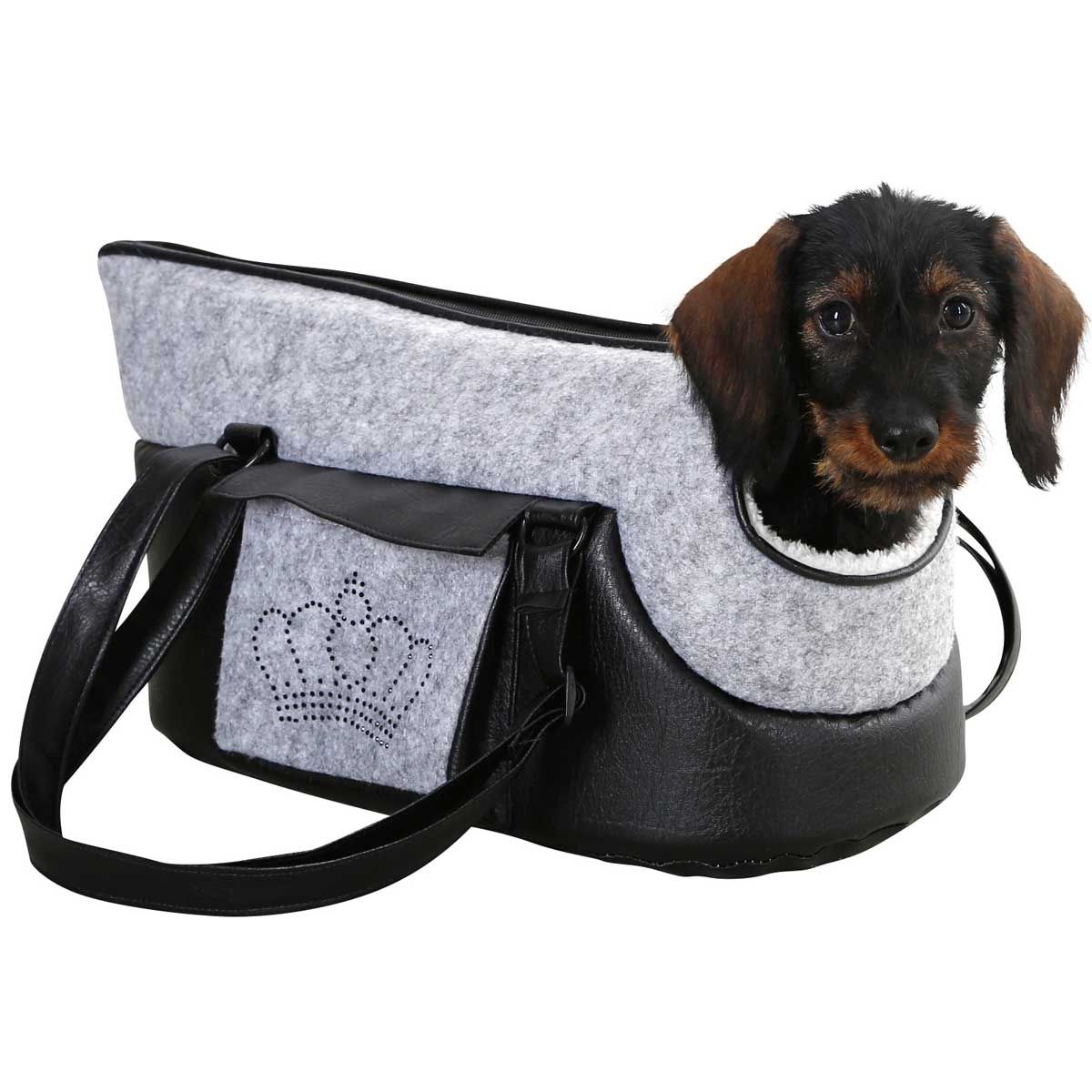 Kerbl Tragetasche Chiara mit Strasskrone für Hunde & Katzen, 46 cm