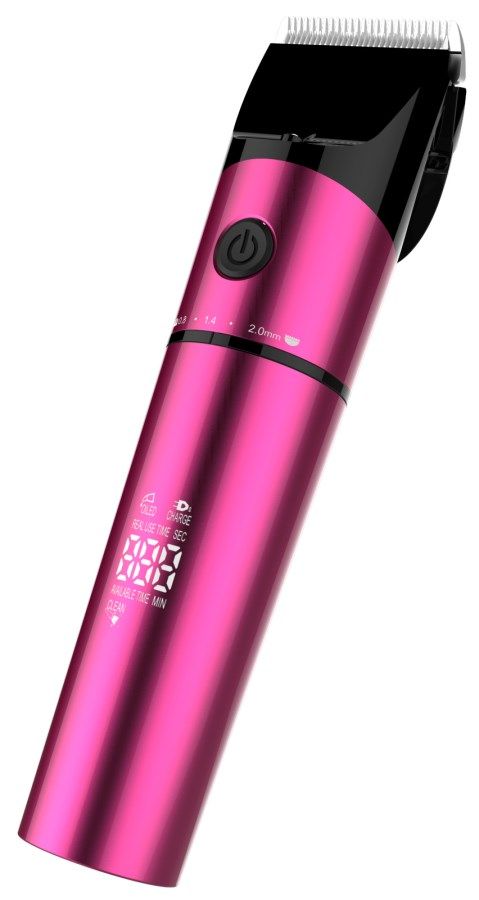 Kerbl DeloX Cordless Clipper Set, pink, for detail shearing, side view