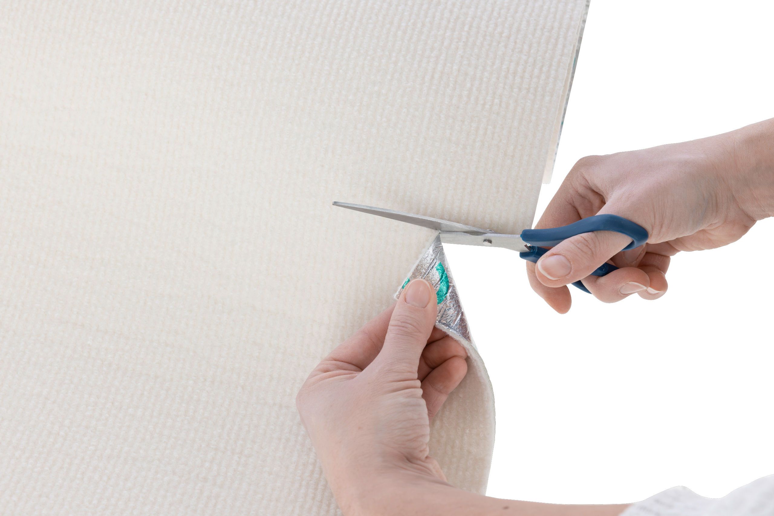 carpet, rug, cutting, scissors, peelable tape