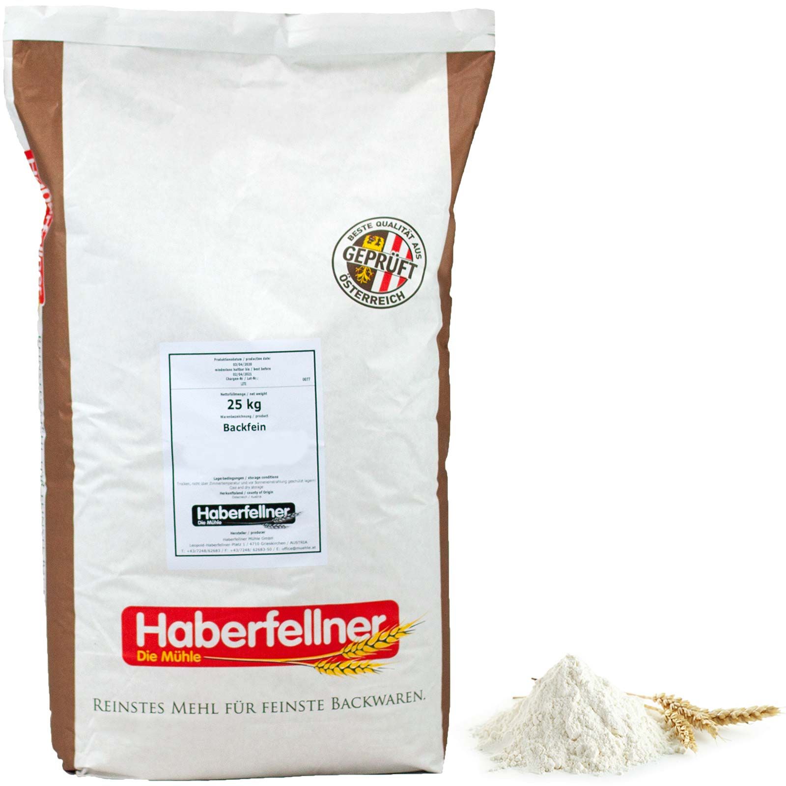 Haberfellner Wholegrain Rye Flour 25 kg, packaging