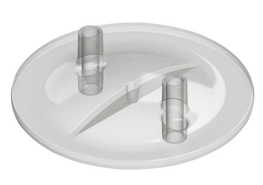 Kerbl Melkeimerdeckel flach, transparent, 2 Stutzen, Stutzen 16 x 20 mm