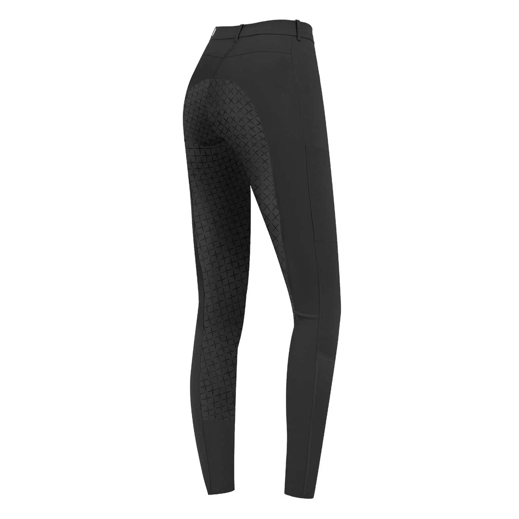 Pantalon d'équitation ELT Micro Sport en silicone, fond intégral, Noir, 176