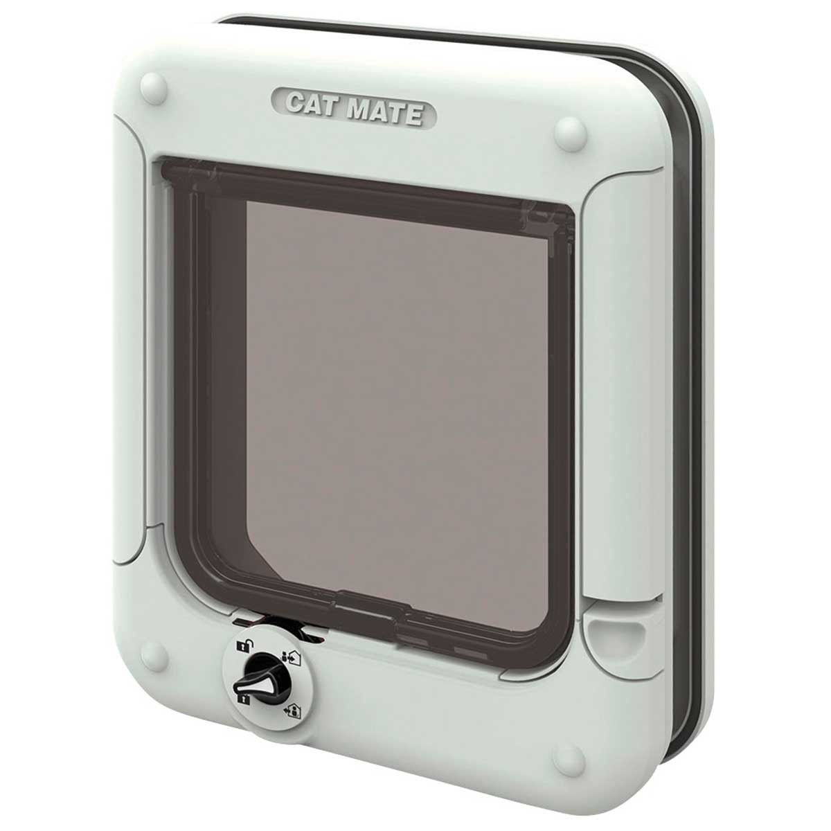 Cat Mate Cat Flap 358 bianco a 4 vie con chiusura a rotazione