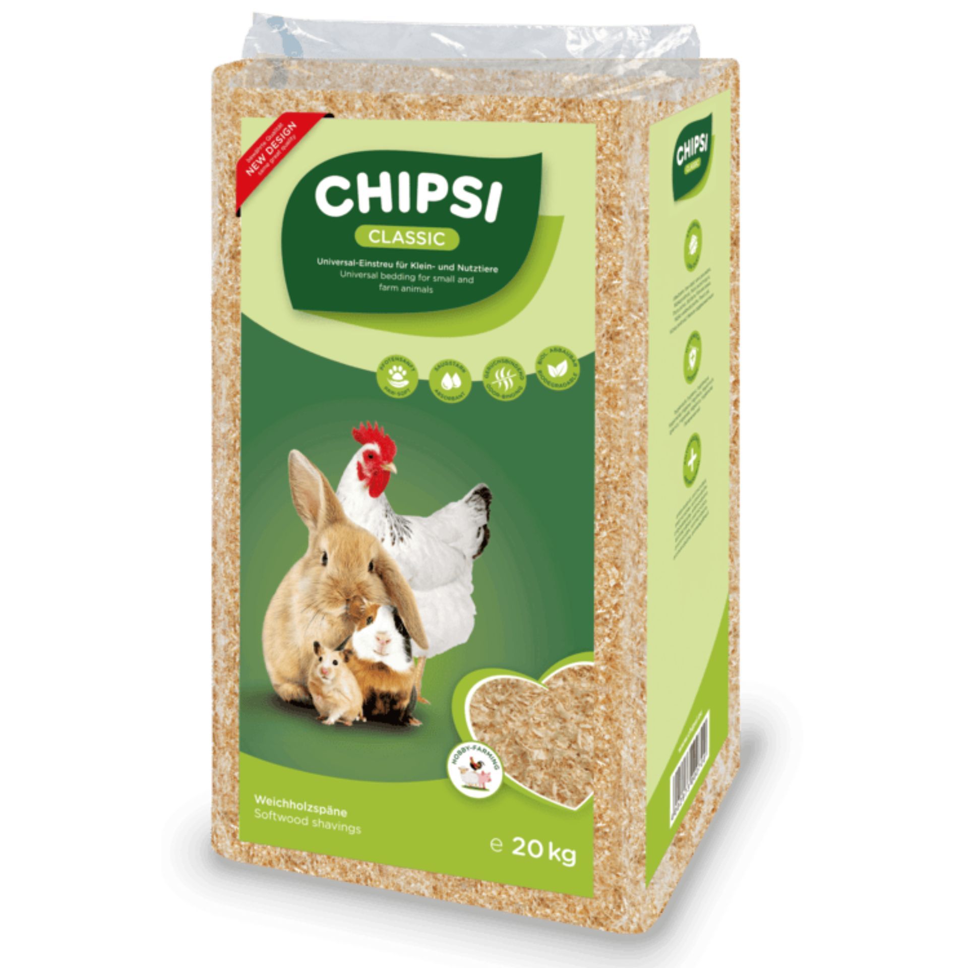 Chipsi Așchii de Lemn Moale pentru Litier Ecvine Classic 20 kg, ambalaj