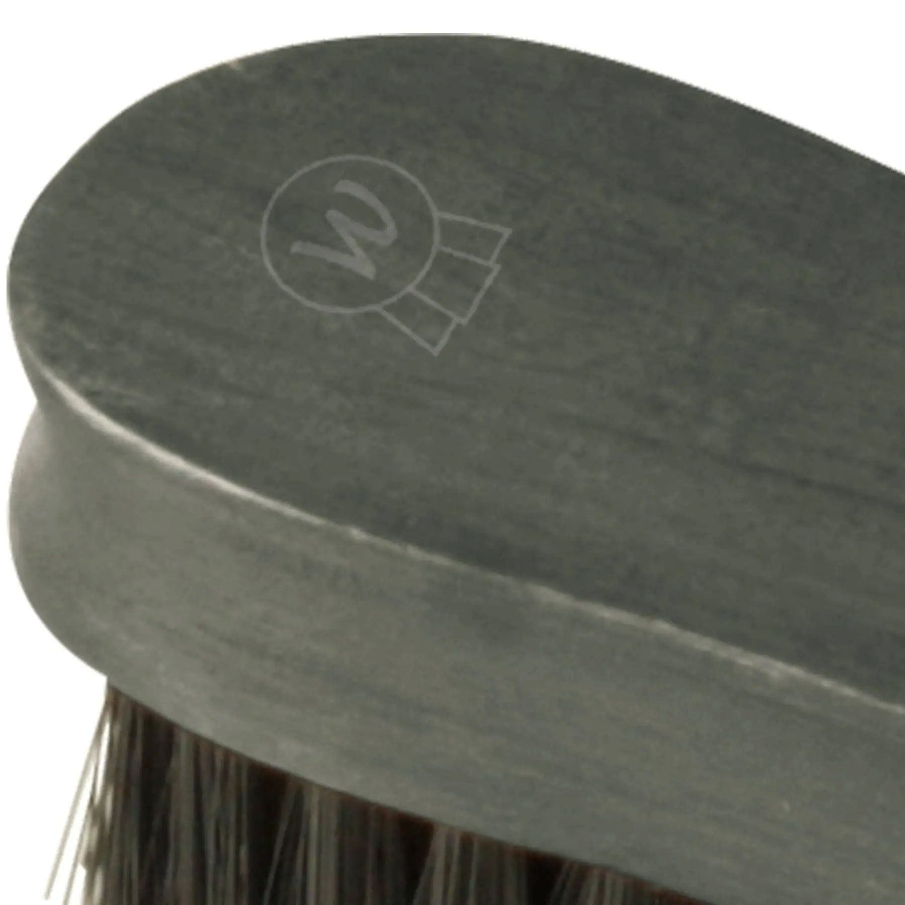Waldhausen HardWood Kopfbürste Pferd, Echtholz-Rücken, weiche Borsten, Detailansicht, Logo