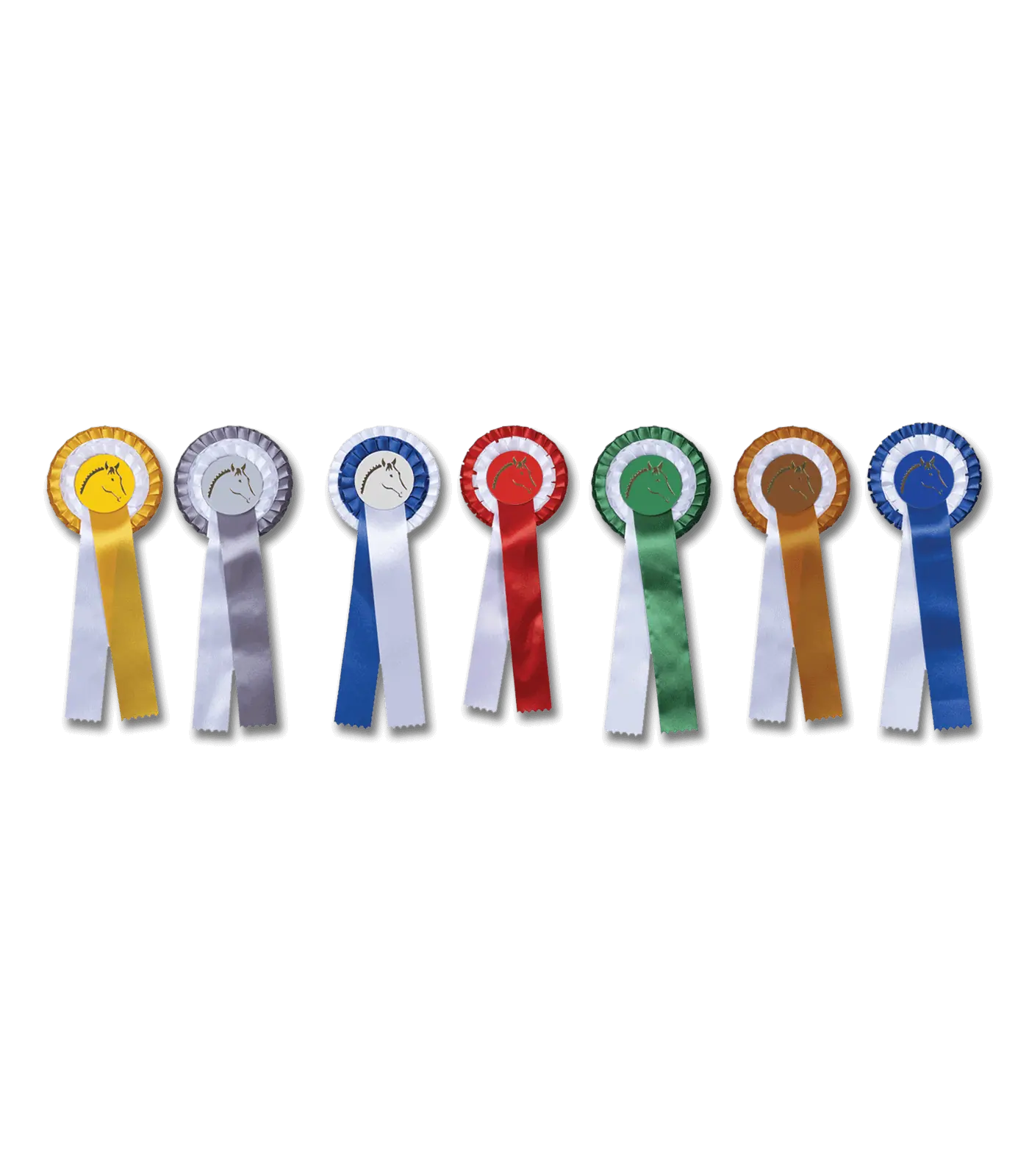 Waldhausen Preisschleife mit Doppelrosette, Pferdekopfmotiv, rot