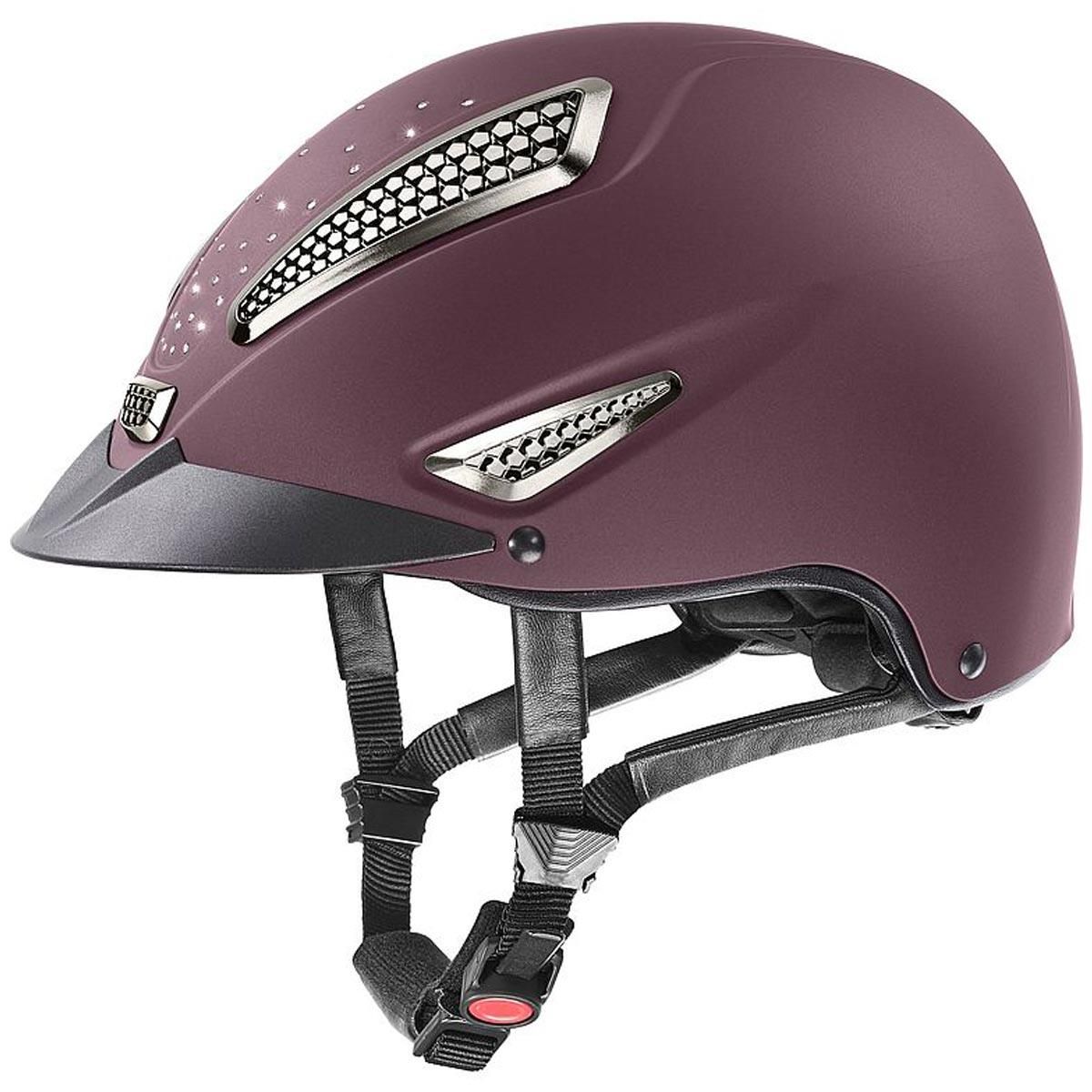 uvex Perfexxion 2 grace Reithelm mit Swarovski-Kristallen, burgundy matt XXS/S