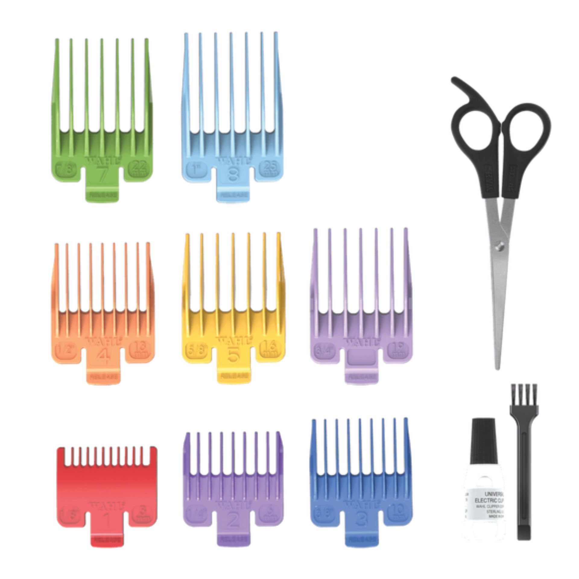 WAHL Color Pro Schermaschine, kabellos mit 8 Farbkämmen, Zubehör