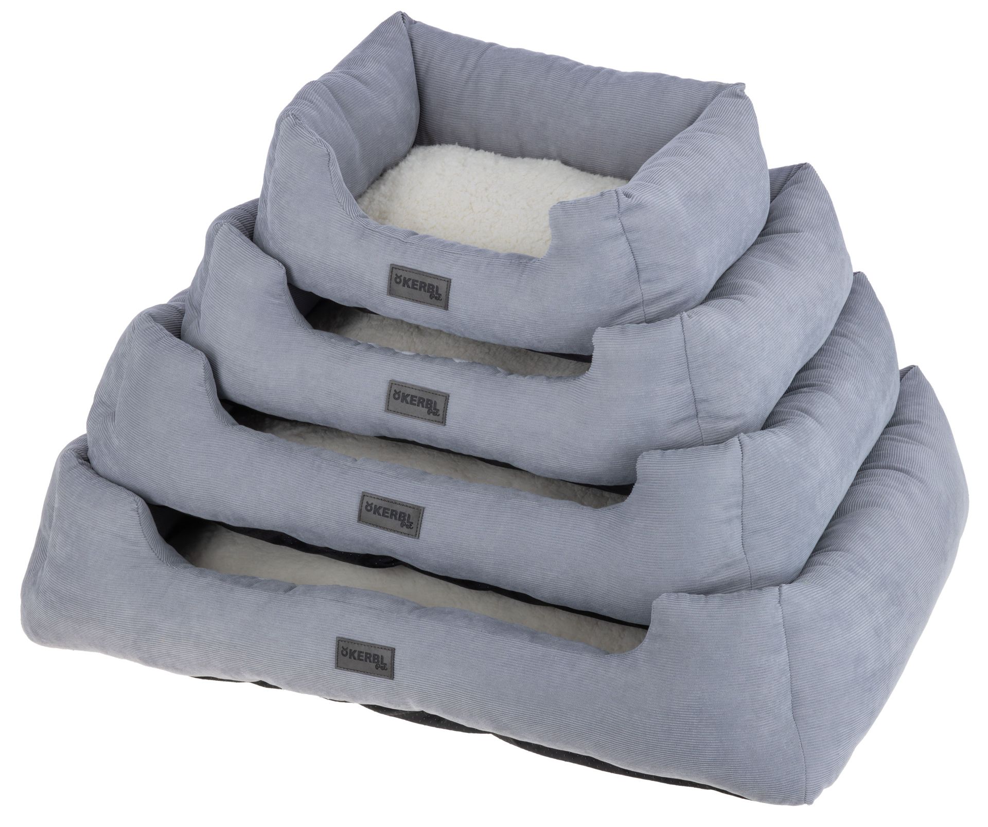 Kerbl Zoe cuccia per cani con bordo, lavabile, grigio-bianco, varianti di misura