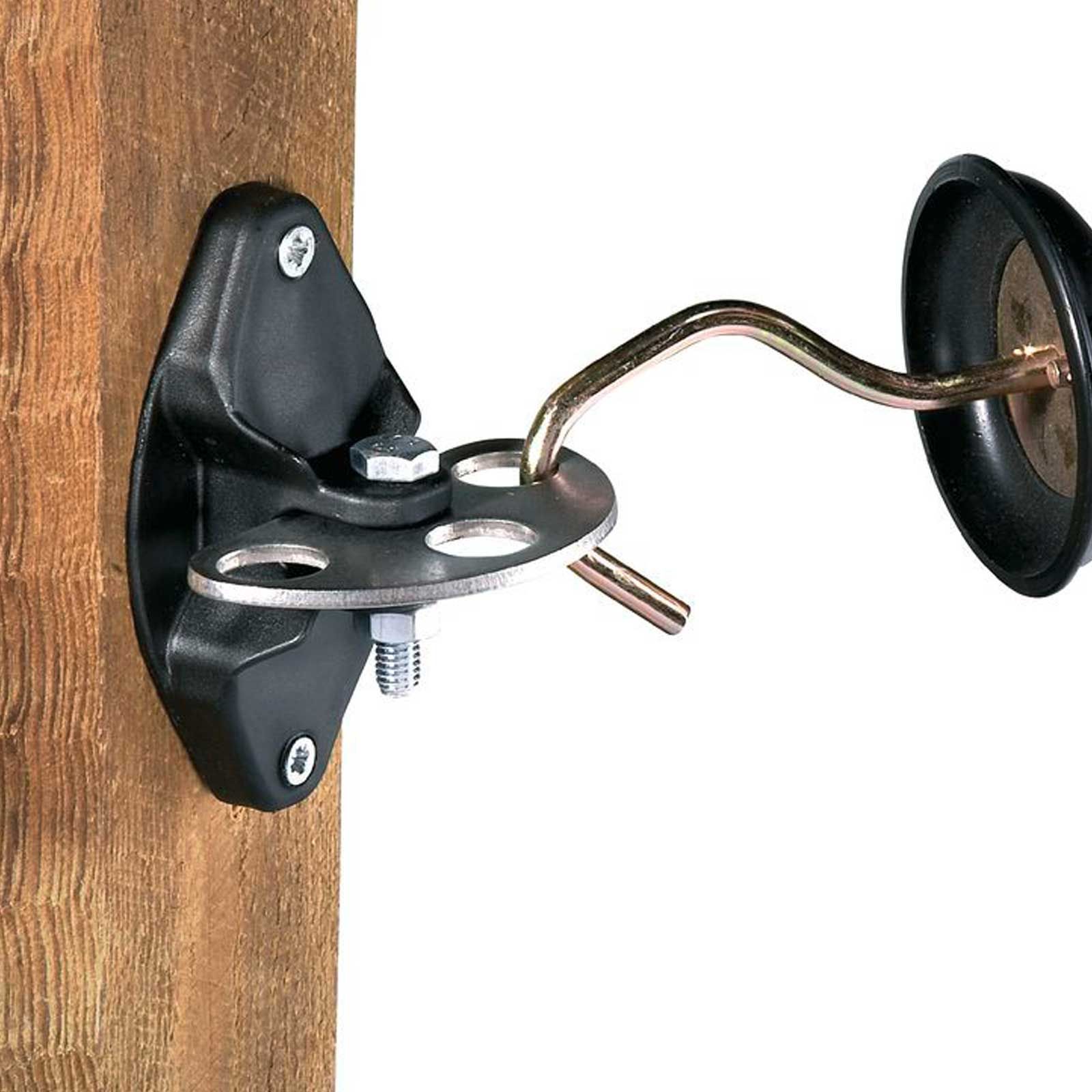 2x Torgriffisolator + 2x Edelstahl-Anschlussplatte Vario schwarz, Detailansicht, Isolator