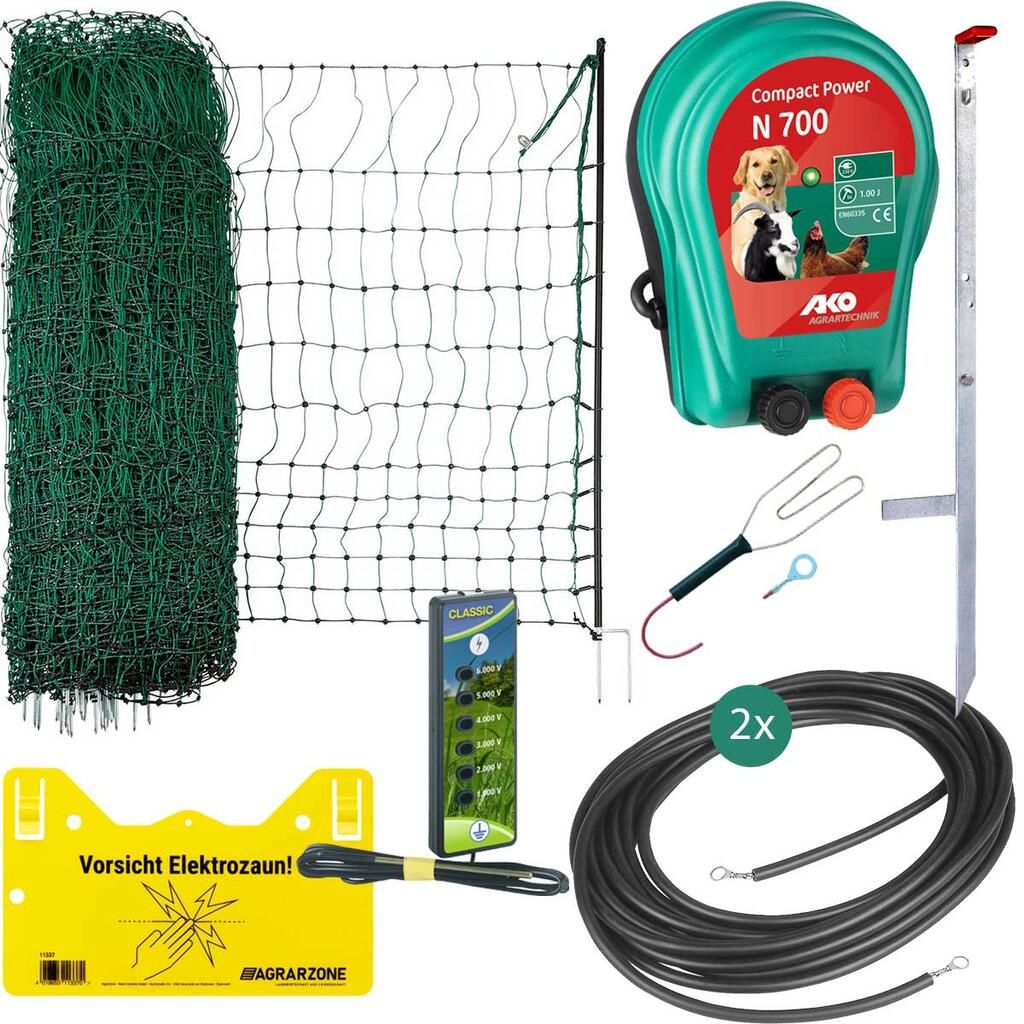 Katzenzaun Komplett Set 230V, Netz 25 m x 106 cm