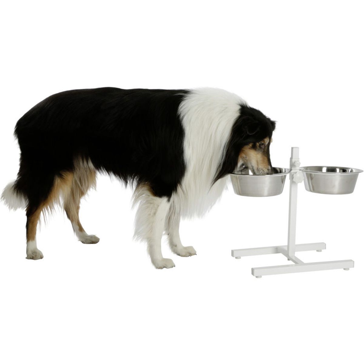Kerbl Dog Feeding Bar Stainless Steel Height Adjustable, White, 2800 ml