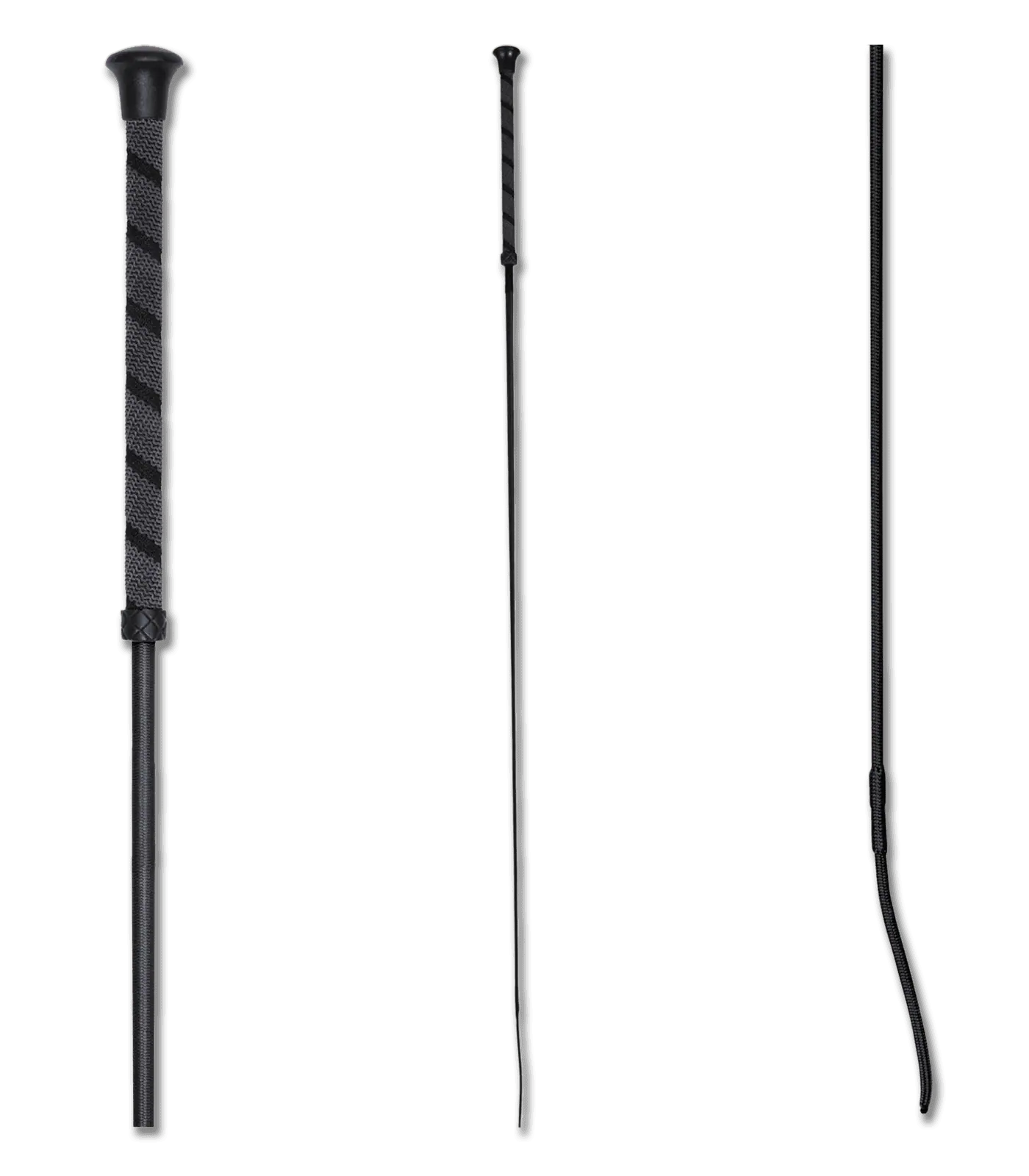 Cravache de dressage Waldhausen Anti-Slip, poignée caoutchoutée, noire, 120 cm
