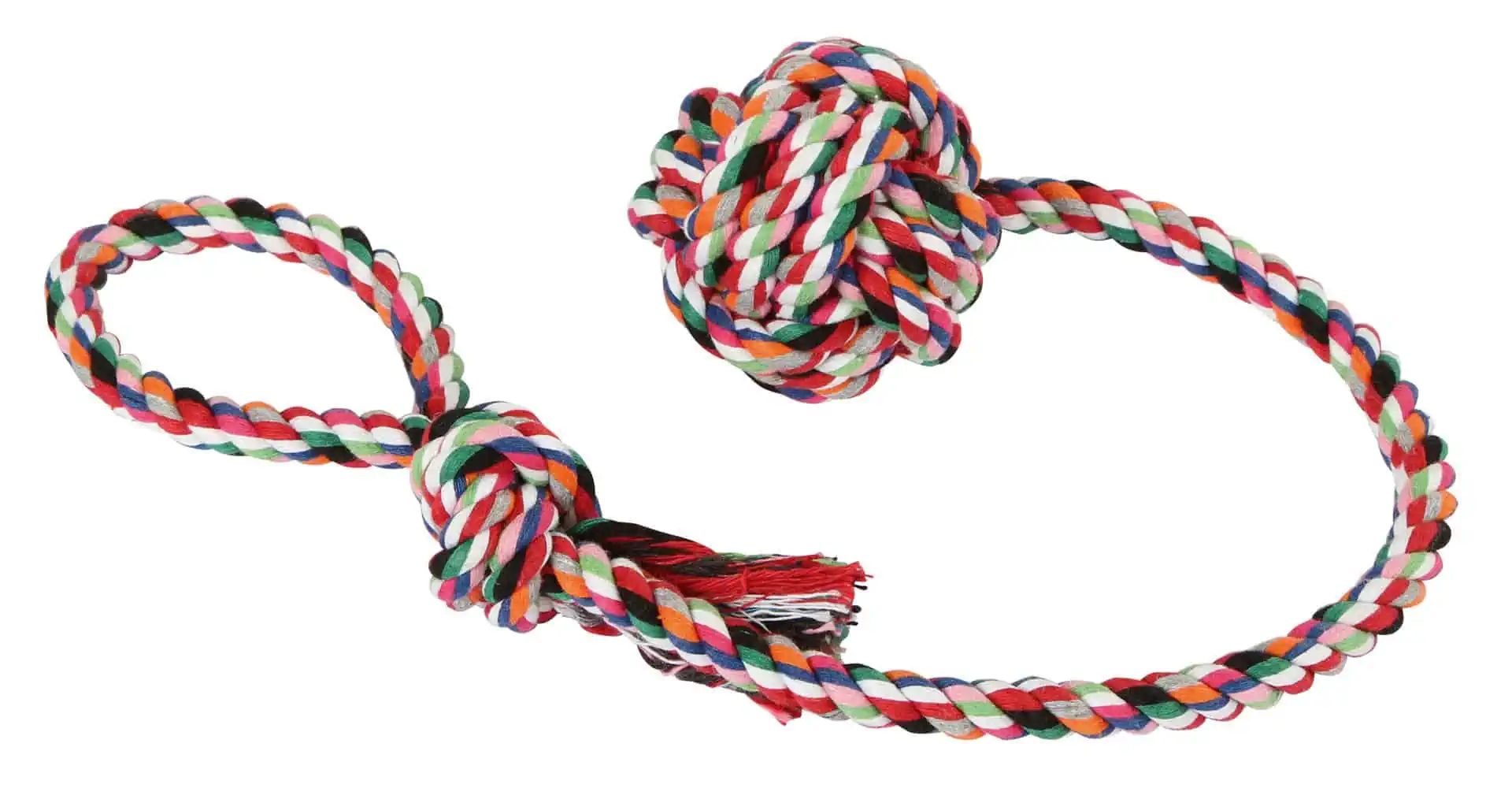 Cotton ball with rope, ø 9 cm
