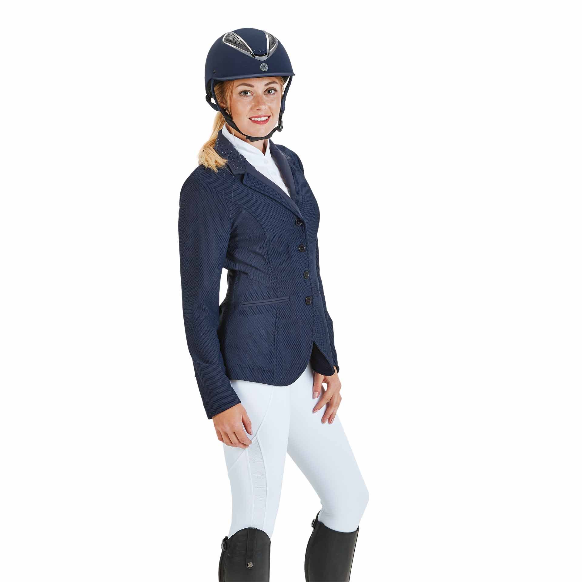 Veste de concours BUSSE MALAGA pour femme, maille respirante et coupe cintrée, bleu marine 38