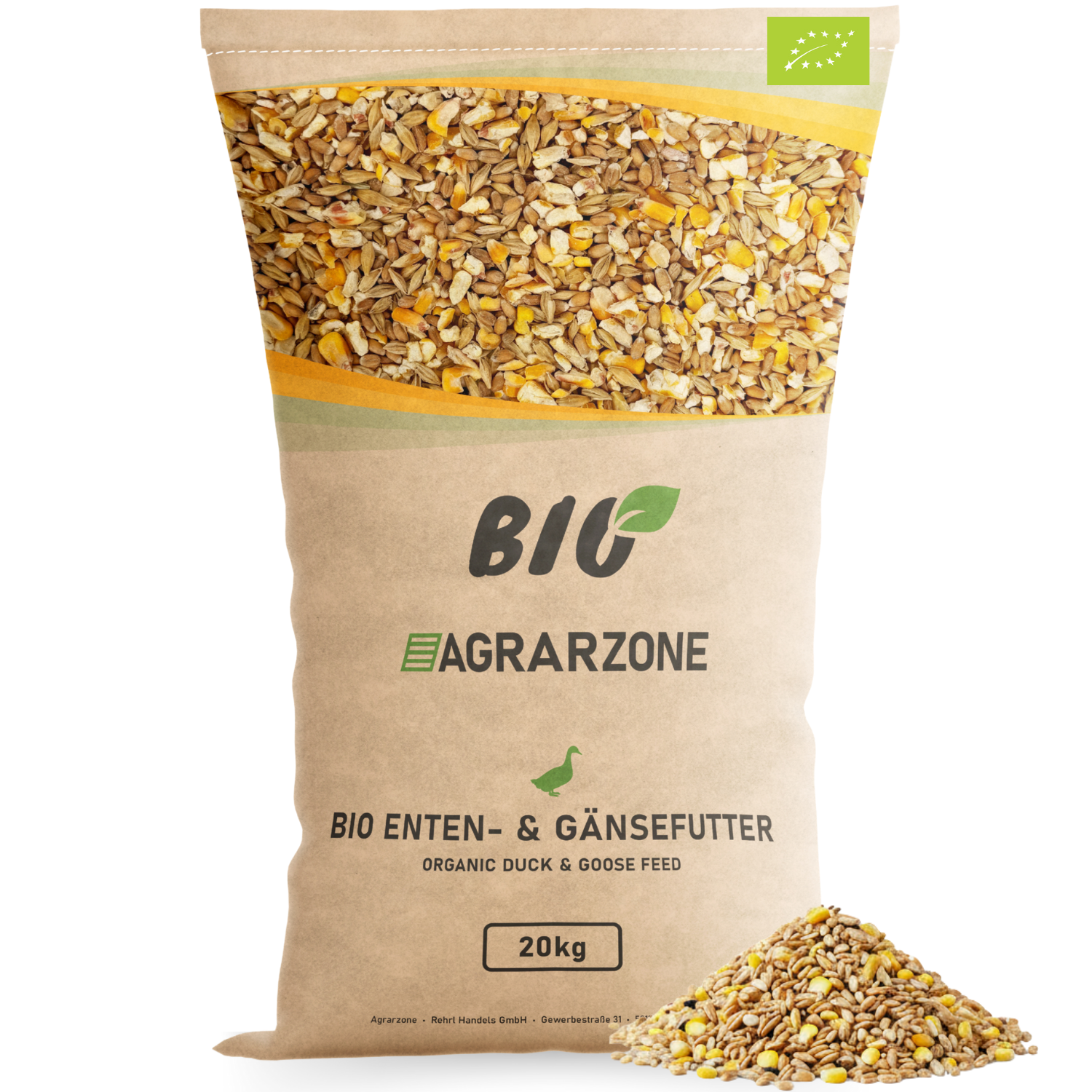 Nourriture Bio Agrarzone pour canards et oies en graines 20 kg, emballage