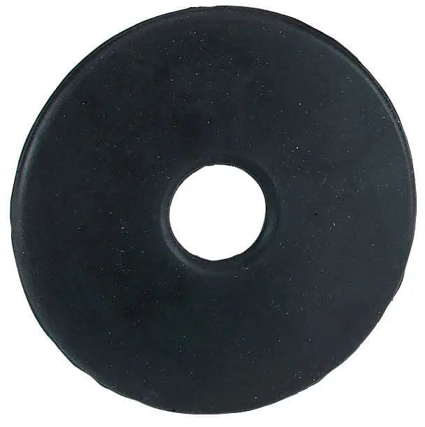 schwarze runde Gummischeibe mit mittigem Loch