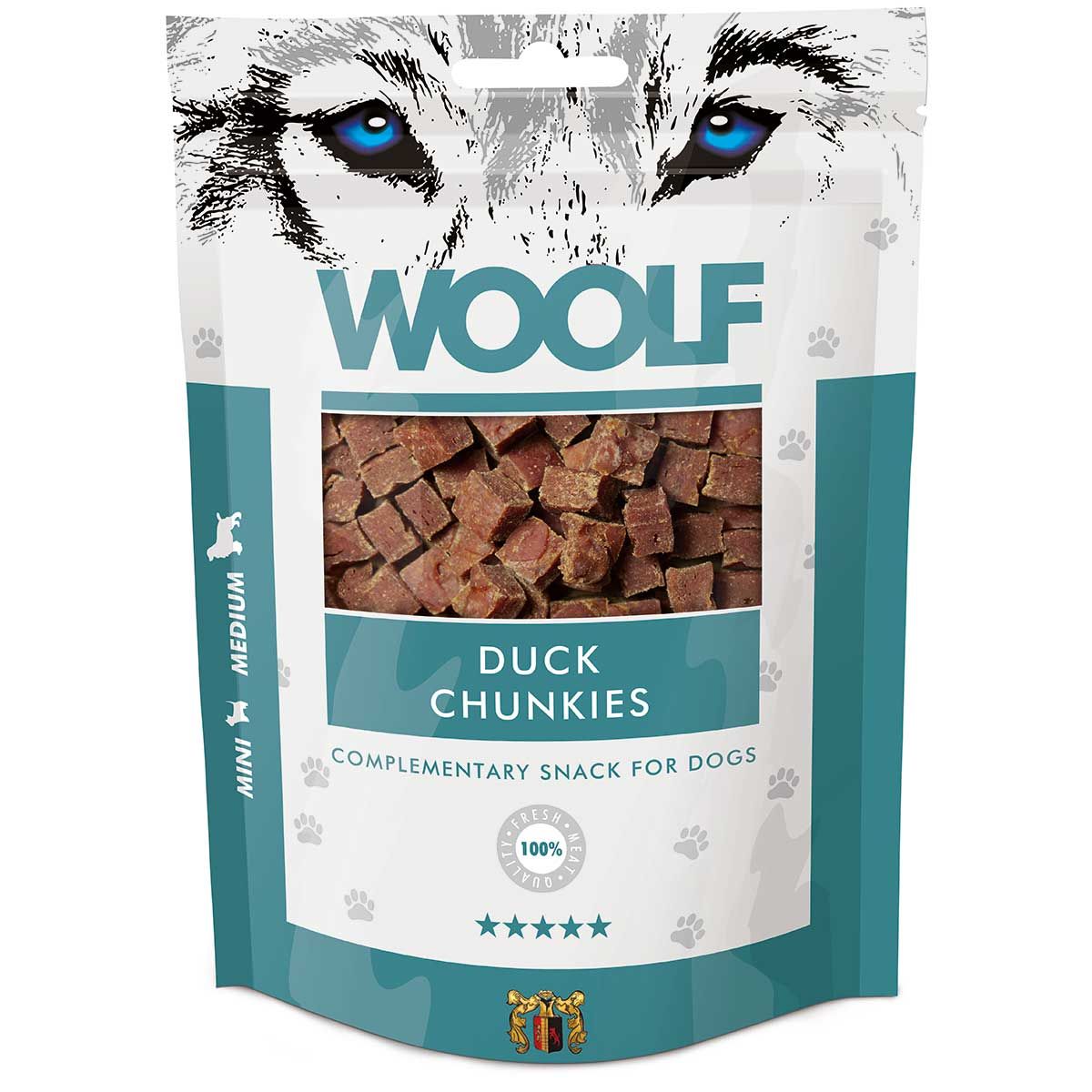 Woolf Hundgodis Ankbitar, förpackning