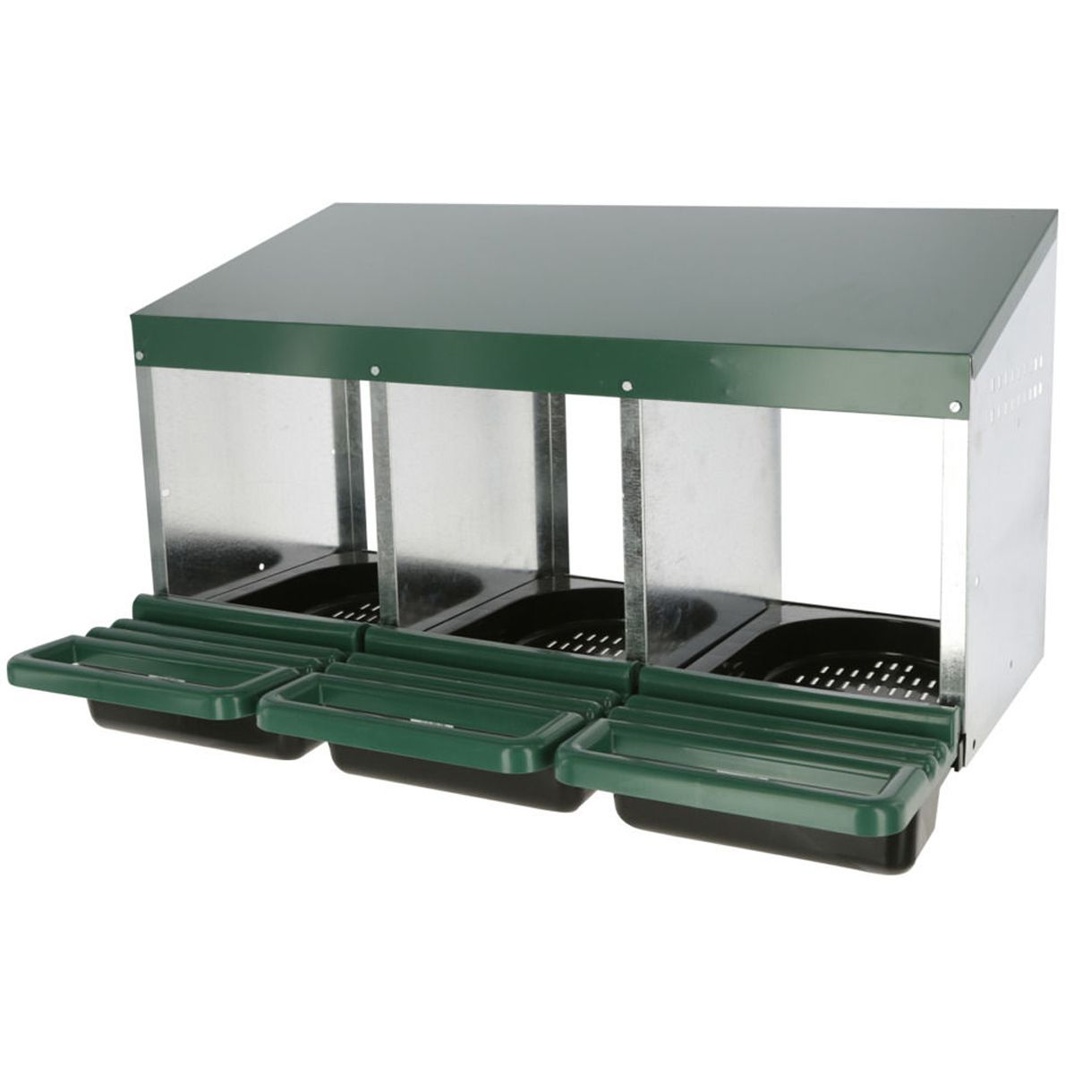 Kerbl cuib de ouat pentru găini metal plastic 3 compartimente