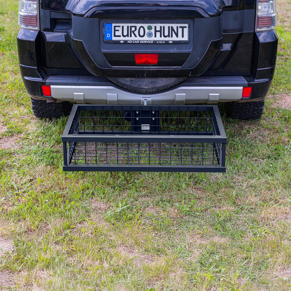 Eurohunt Heckträger beschichtet für die Jagd, 890 x 585 x 200 mm, im Einsatz