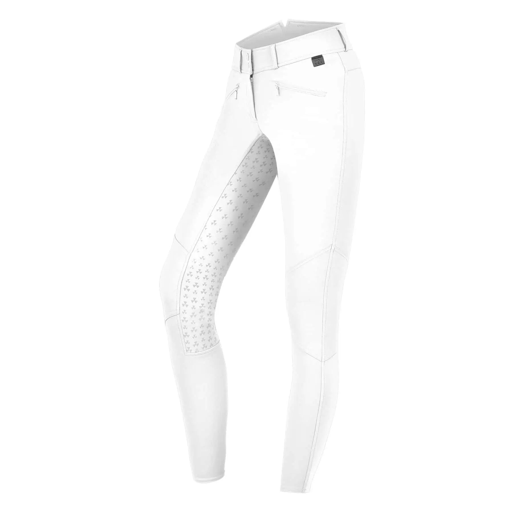 Pantalon d'équitation ELT Hella High Waist en silicone, fond intégral, blanc, 164