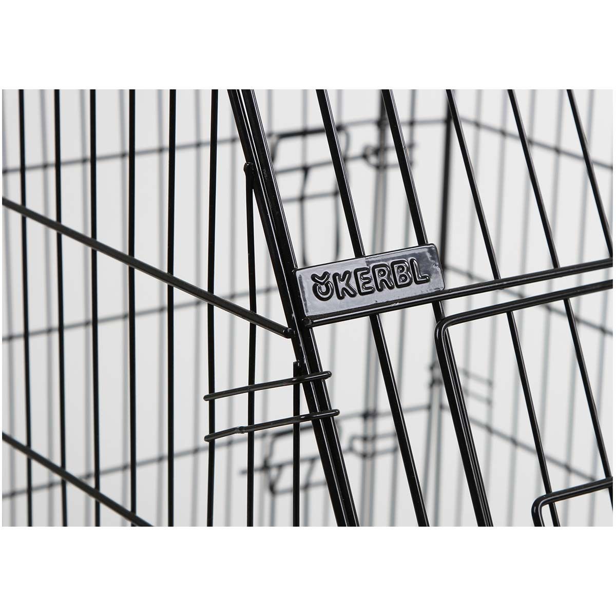 Kerbl Cage à chien inclinée, boîte de transport pliable en grille, 2 portes, 92 cm